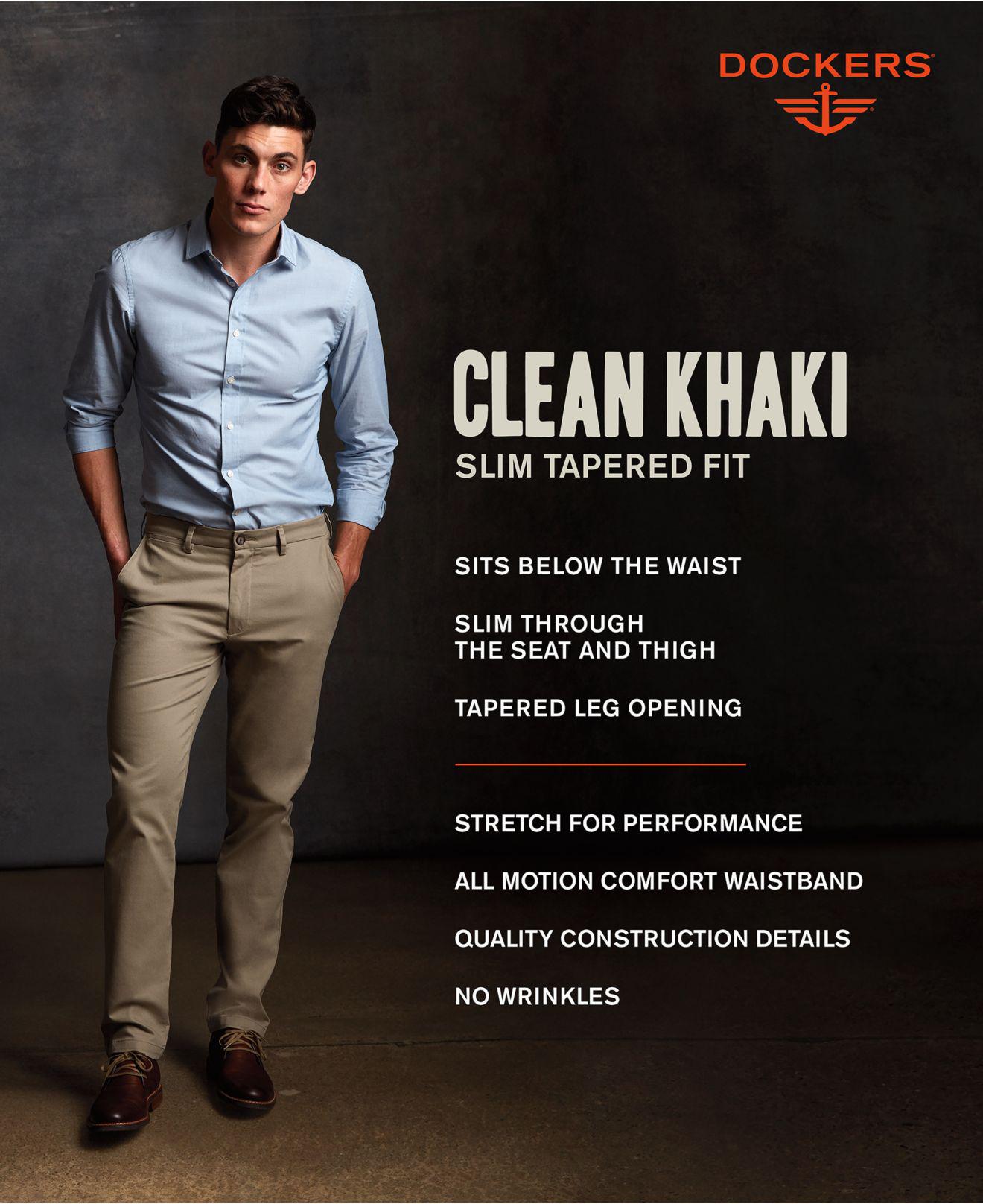 dockers clean khaki slim tapered
