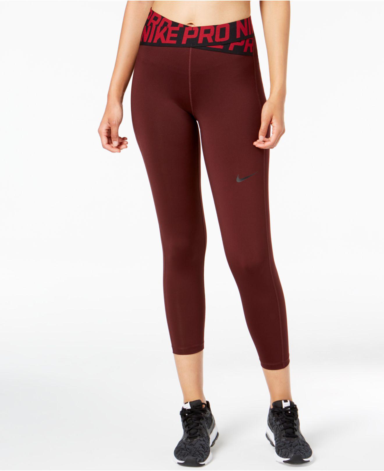 Nike Synthetic Pro Crossover Waistband Ankle Leggings | Lyst