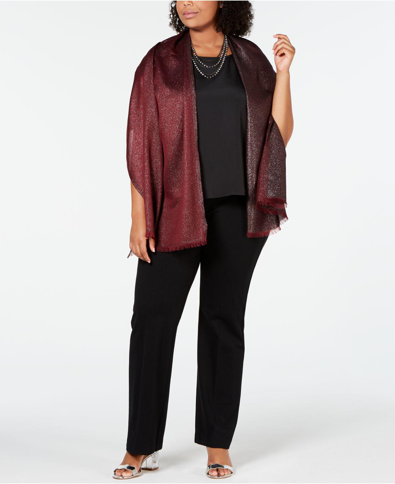 calvin klein lightweight metallic evening wrap