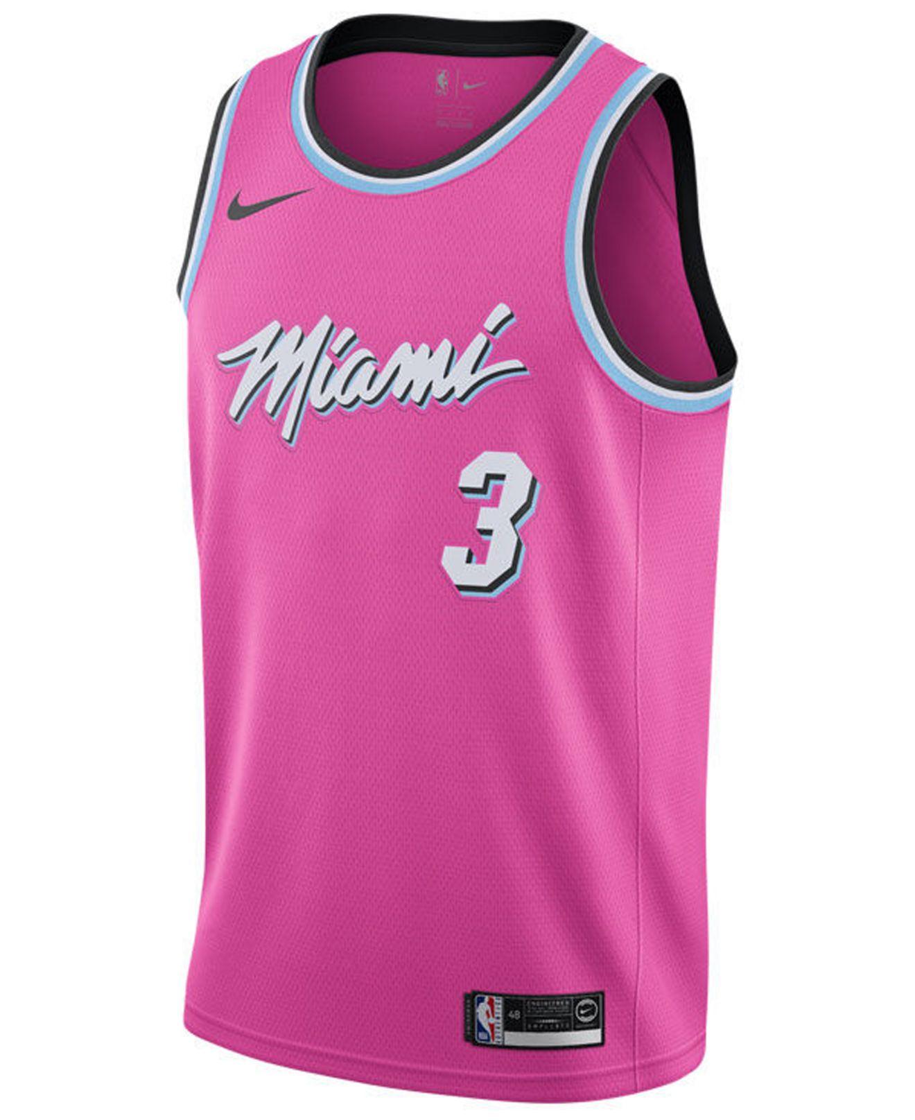 klep Brullen weg Nike Dwyane Wade Miami Heat Earned Edition Swingman Jersey in Pink for Men  | Lyst