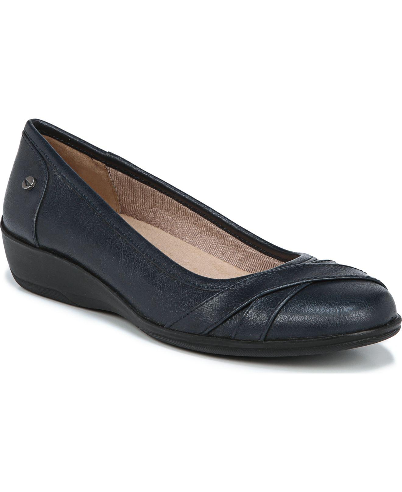 navy blue casual flats