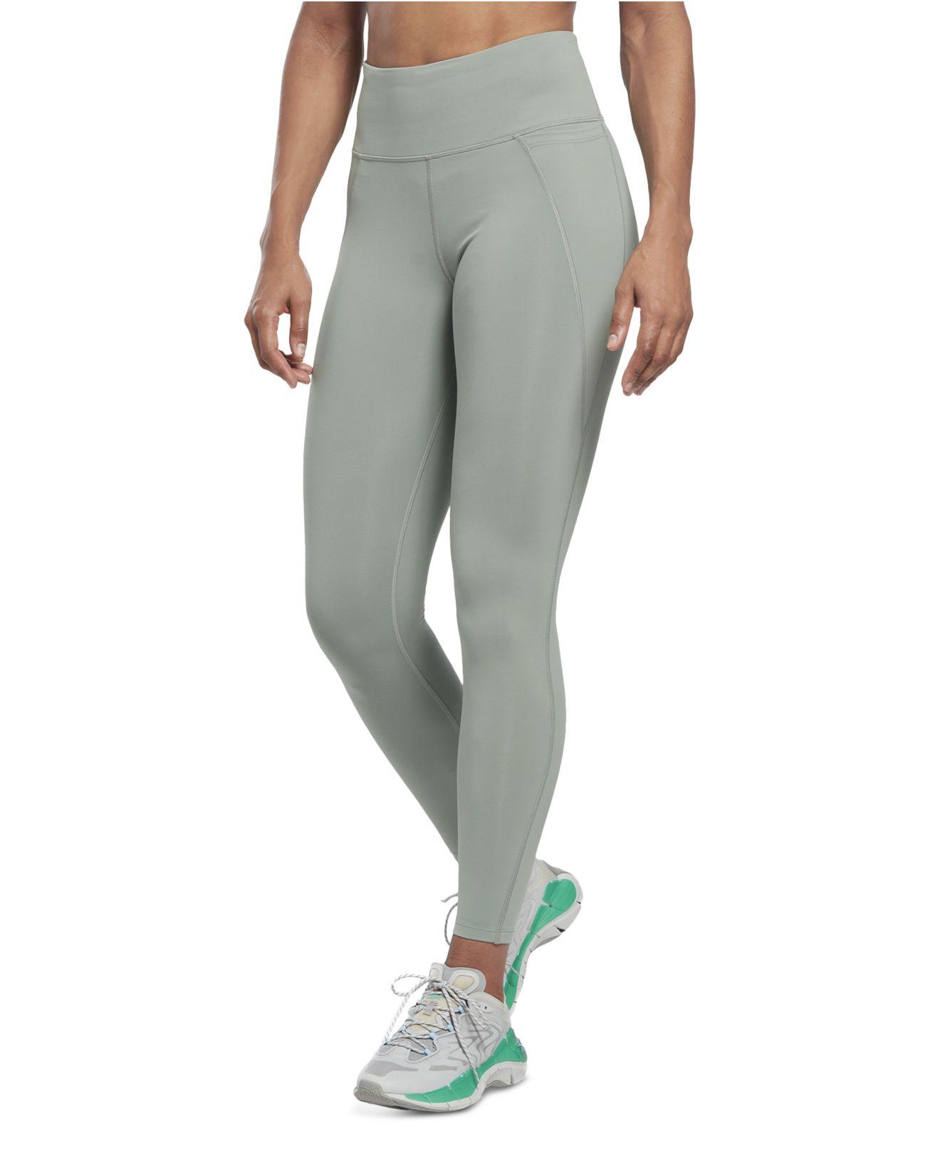 Reebok Lux High-waisted Pull-on Leggings in Green | Lyst