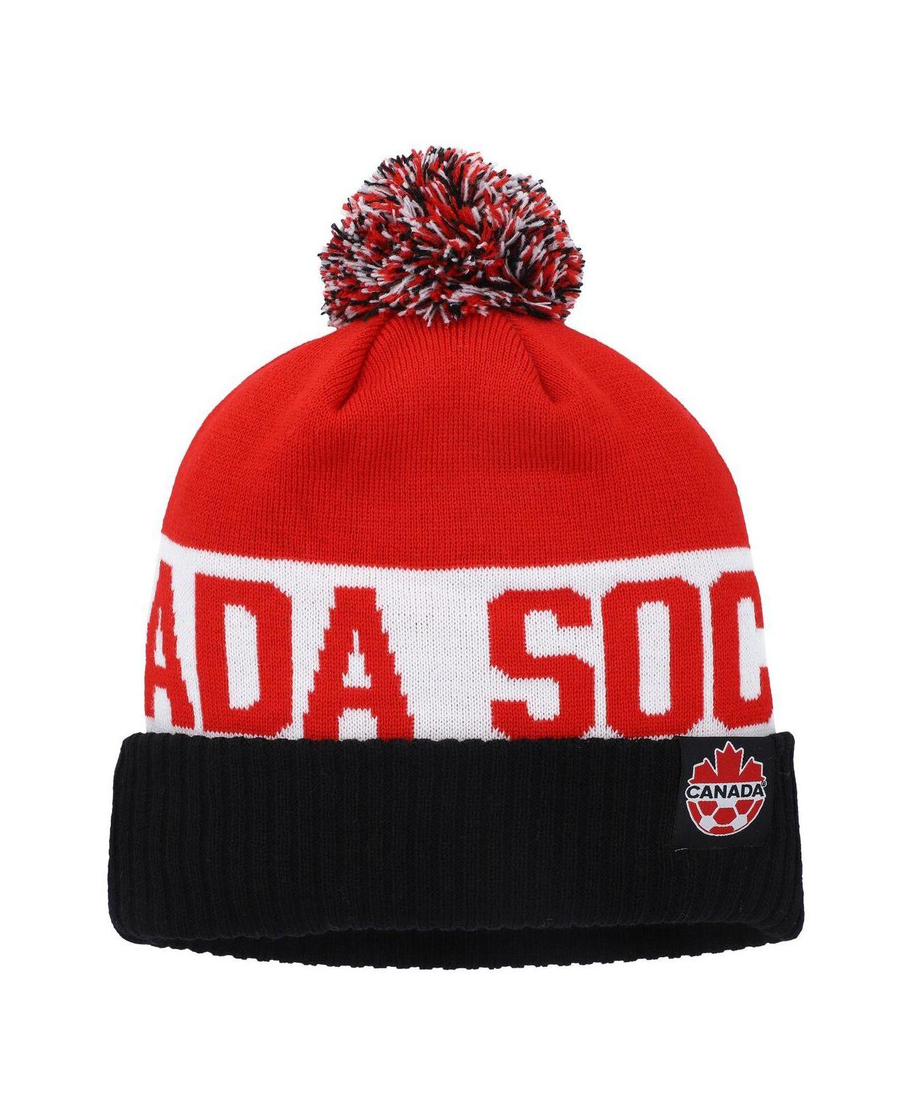 Nike Black, Red Canada Soccer Classic Stripe Cuffed Knit Hat With Pom for  Men | Lyst