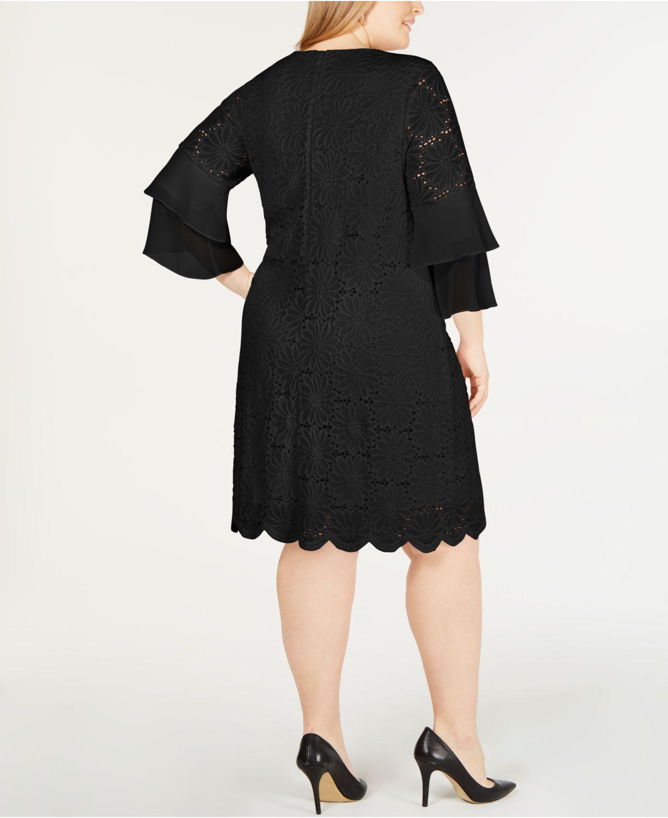 macy's black lace cocktail dress
