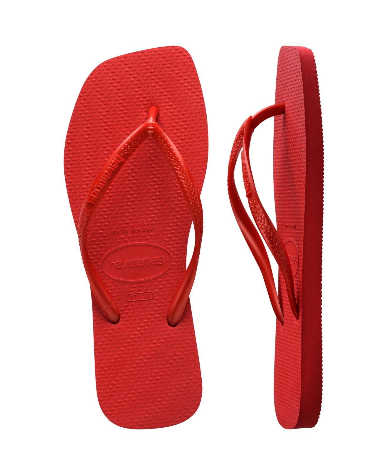 Havaianas Slim Square Sandals in Red | Lyst