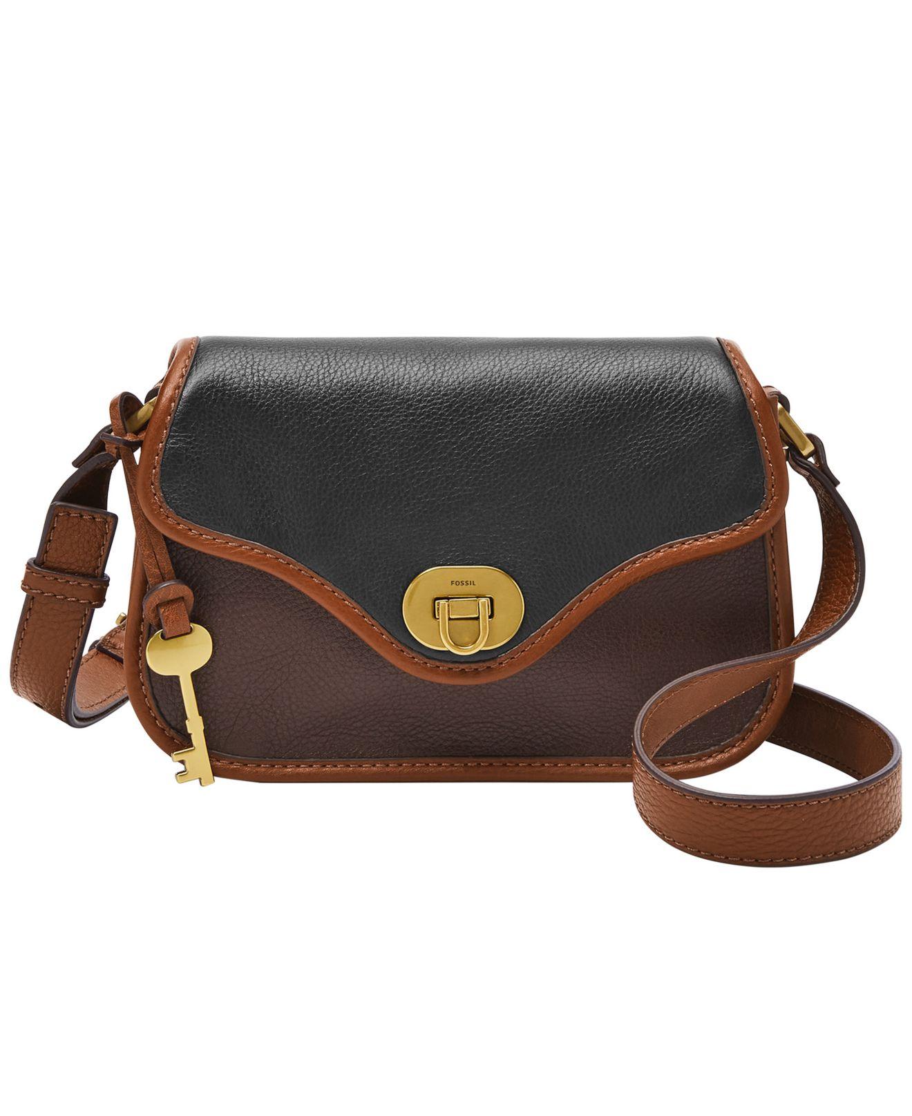 Fossil Heritage Mini Flap Crossbody in Espresso (Black) Lyst