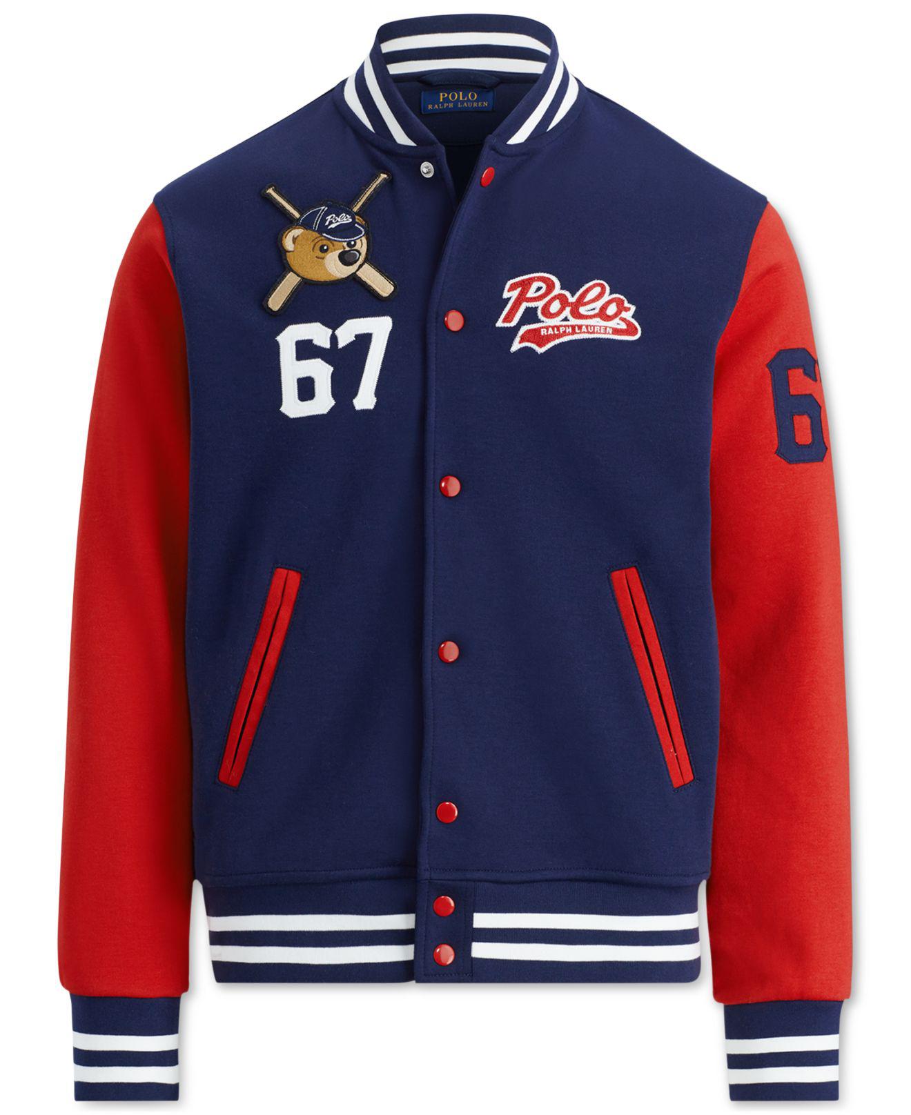 Polo Ralph Lauren Felt Polo Bear Baseball Jacket, Created For 