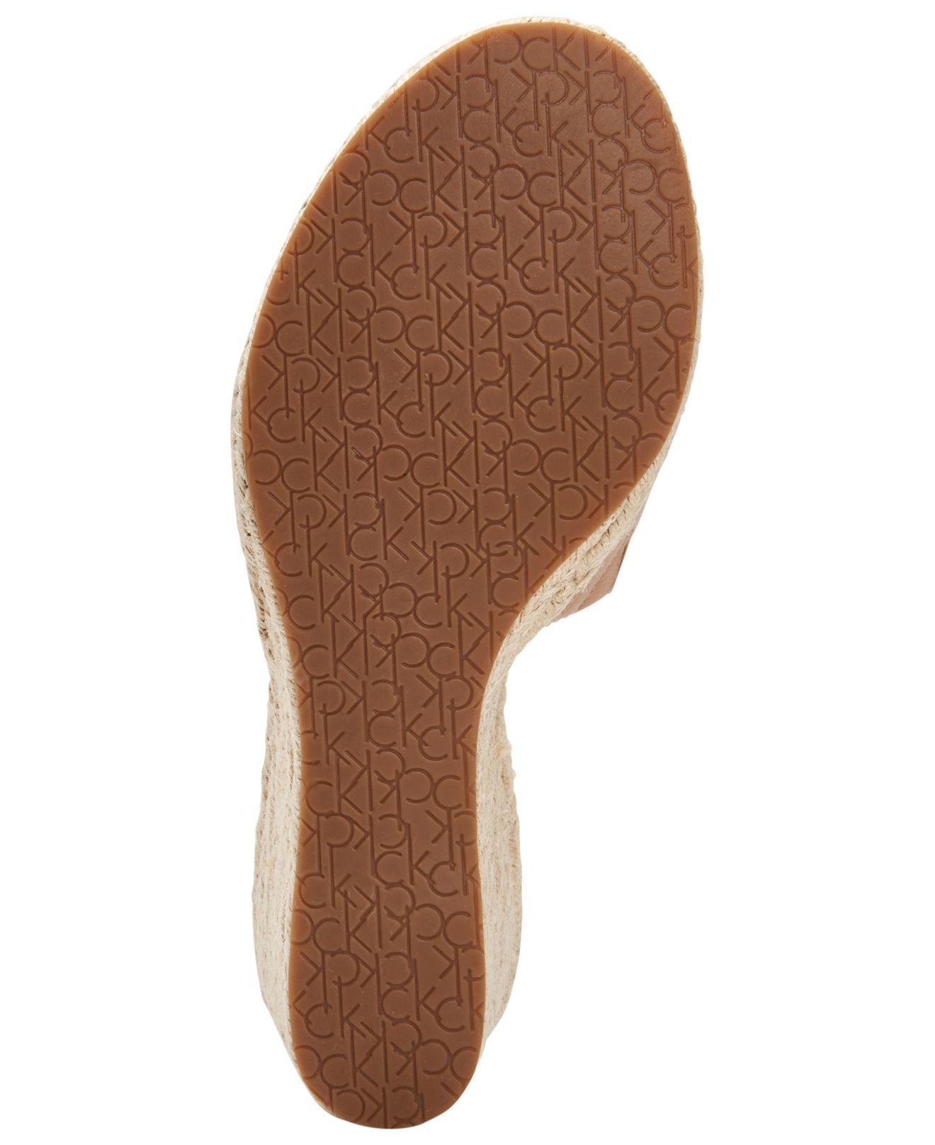 Calvin Klein Britta Wedge Sandals, Created For Macy's in Natural | Lyst