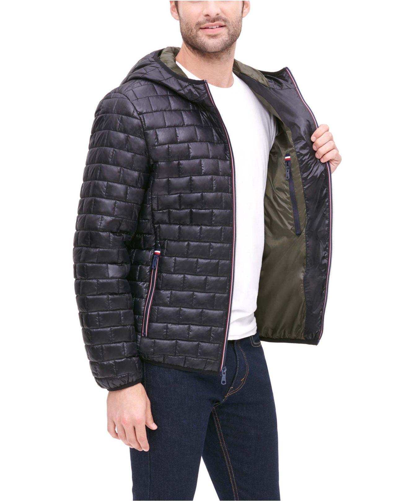 Tommy hilfiger men's brick quilted jacket Clearance