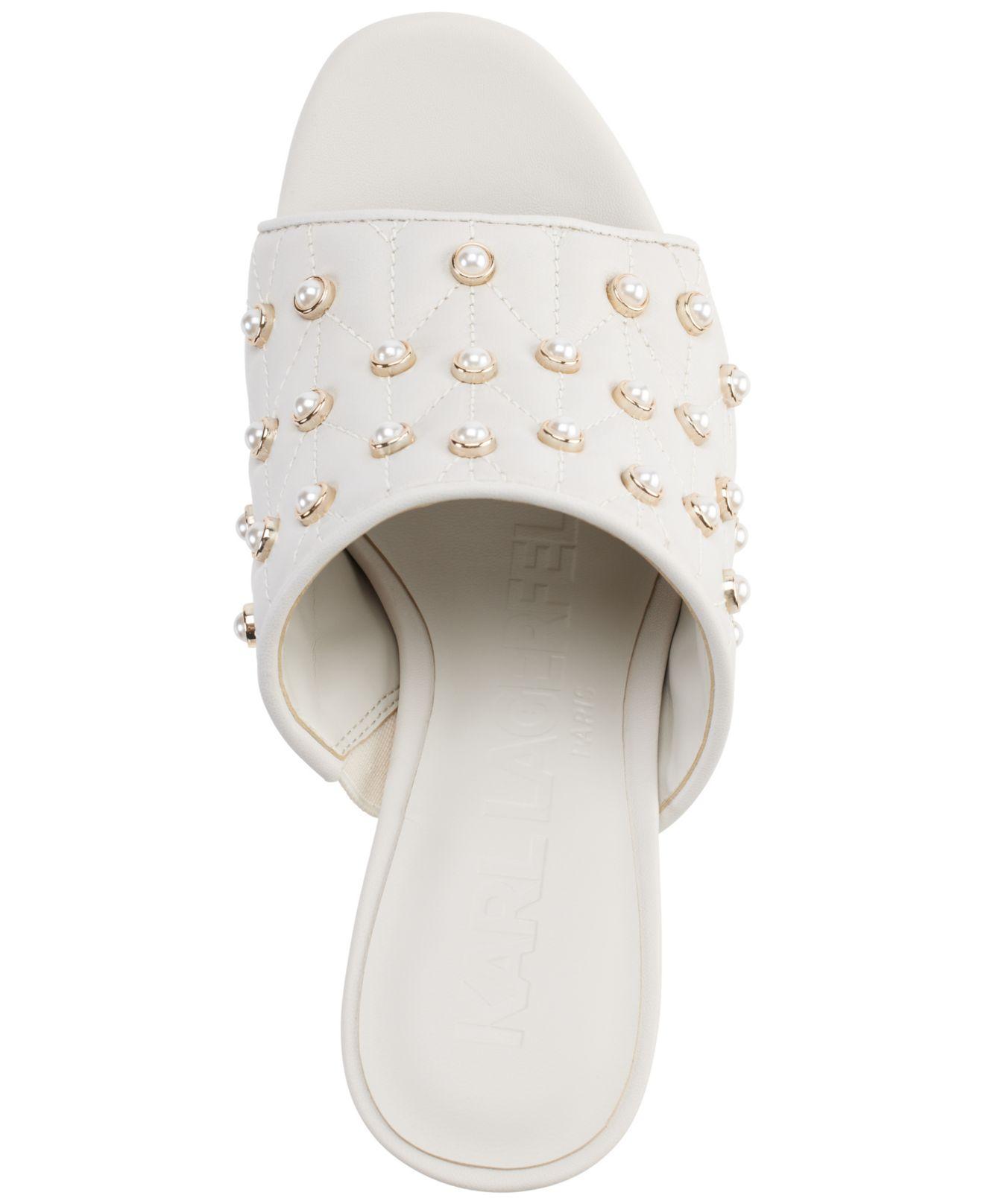 White studded cheap platform sandals