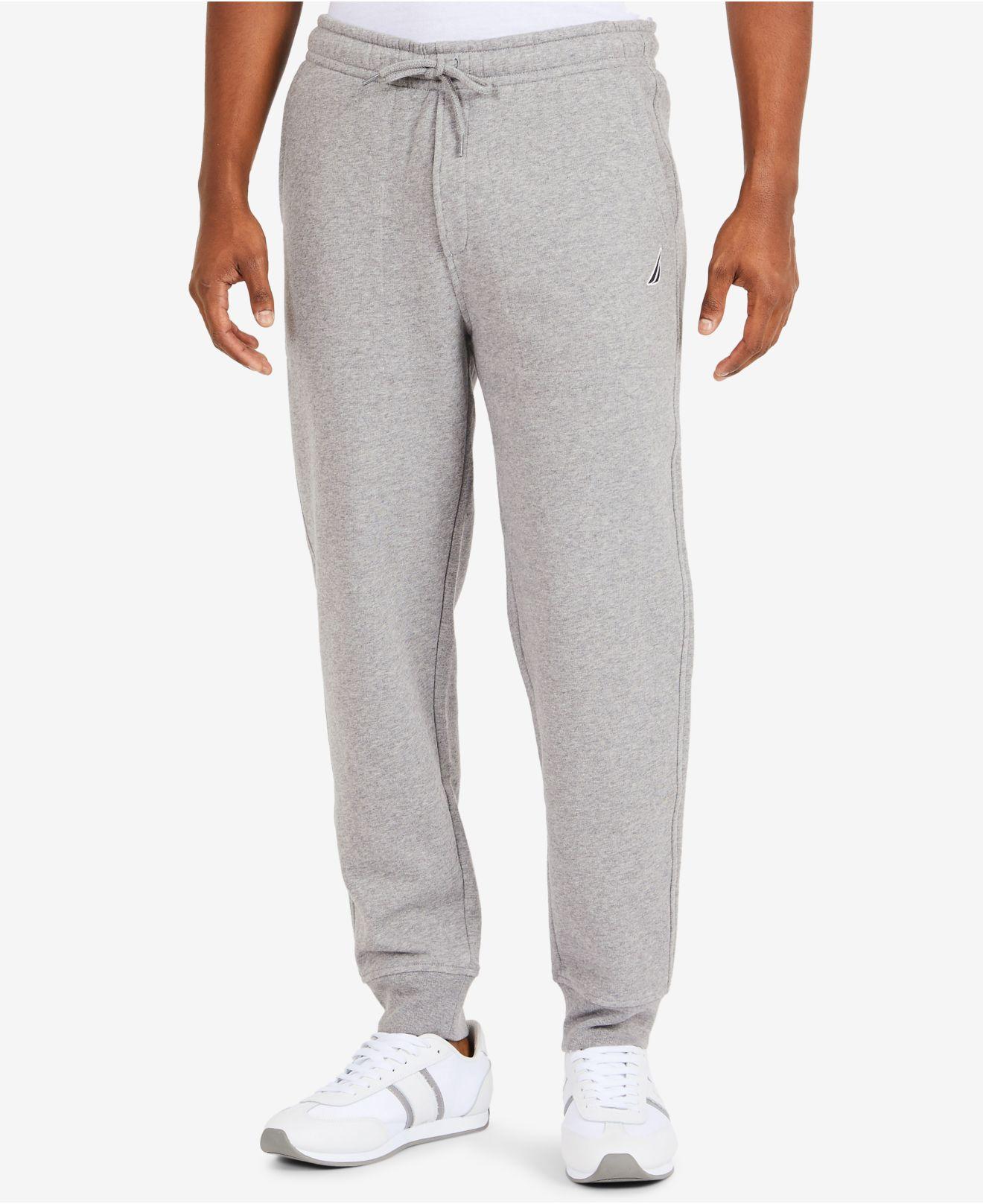 Nautica Cotton Classic-fit Jogger Pants in Stone Grey (Gray) for Men - Lyst