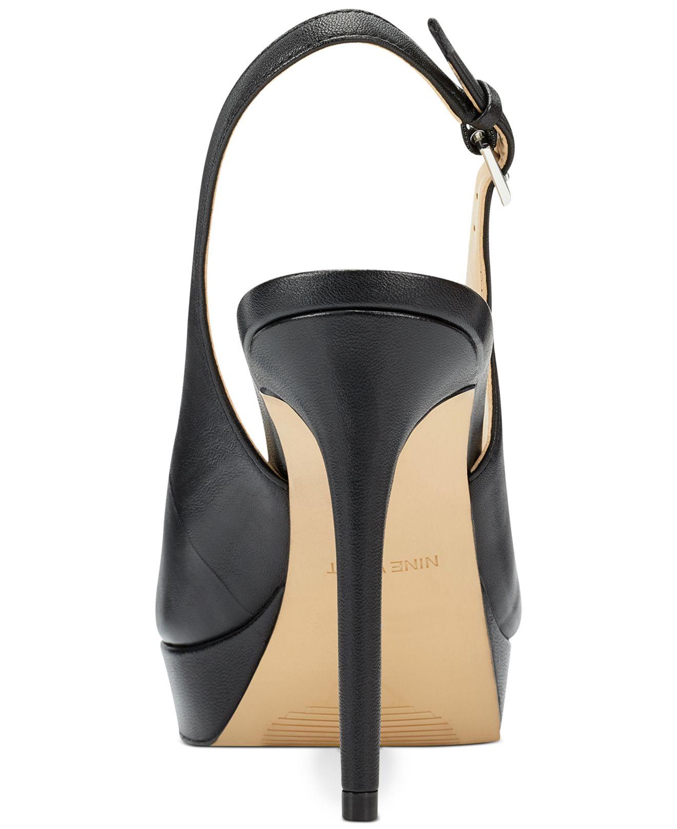 Nine West Elle Slingback Platform Pumps in Black | Lyst