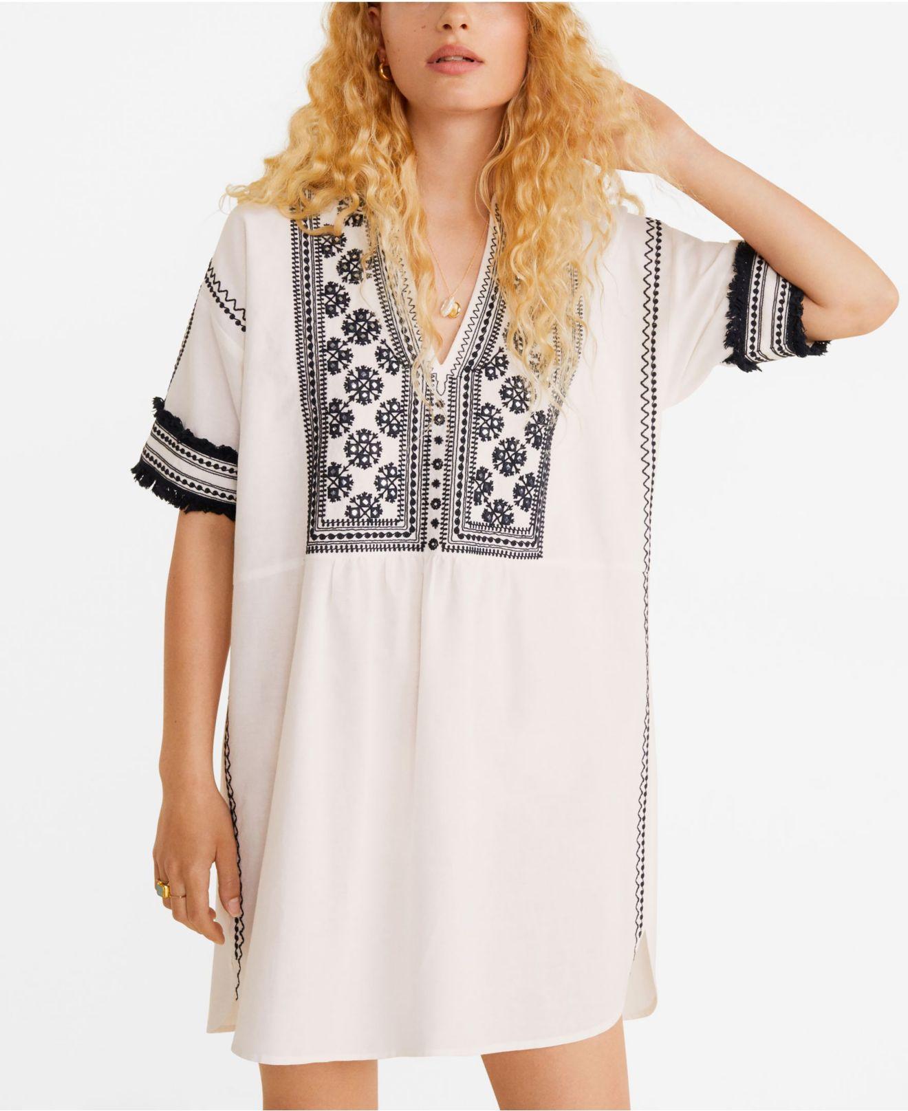 mango embroidered dress