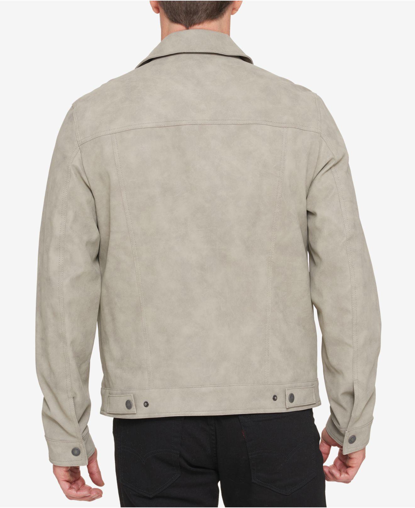 Levi's Men's Suede Trucker Jacket in Gray for Men | Lyst