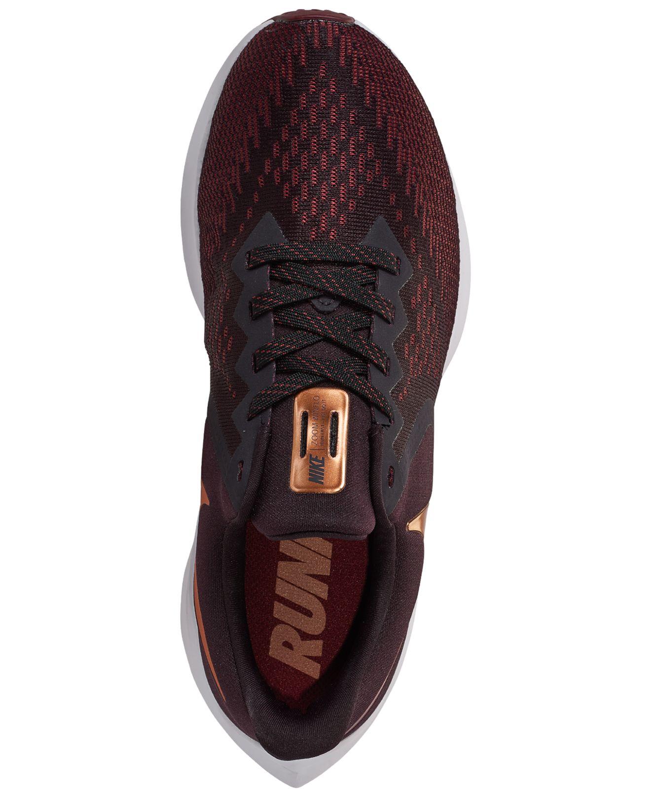 nike women's zoom winflo 6 running shoes burgundy ash