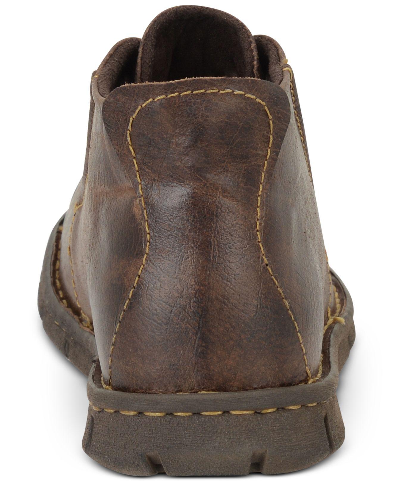 Born Leather Men's Neuman Moctoe Chukka Boots in Dark Brown (Brown