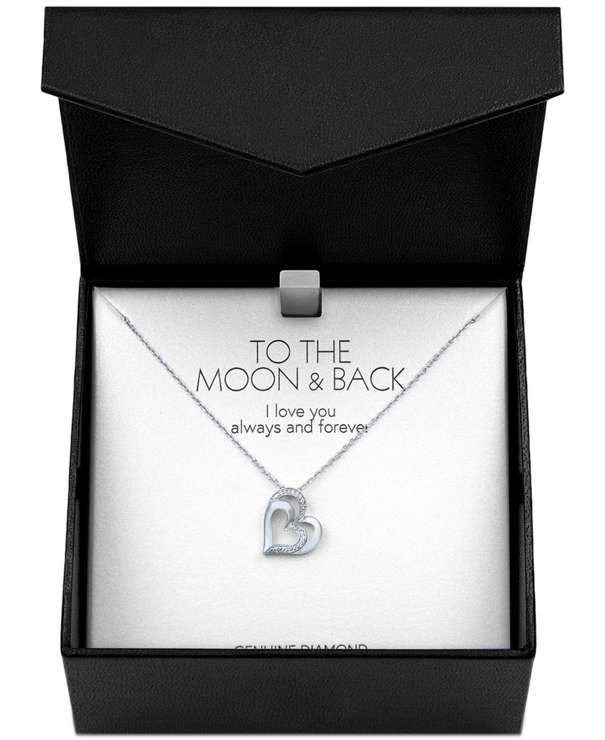 Macy's Diamond Accent Heart Lock & Key 18 Pendant Necklace in