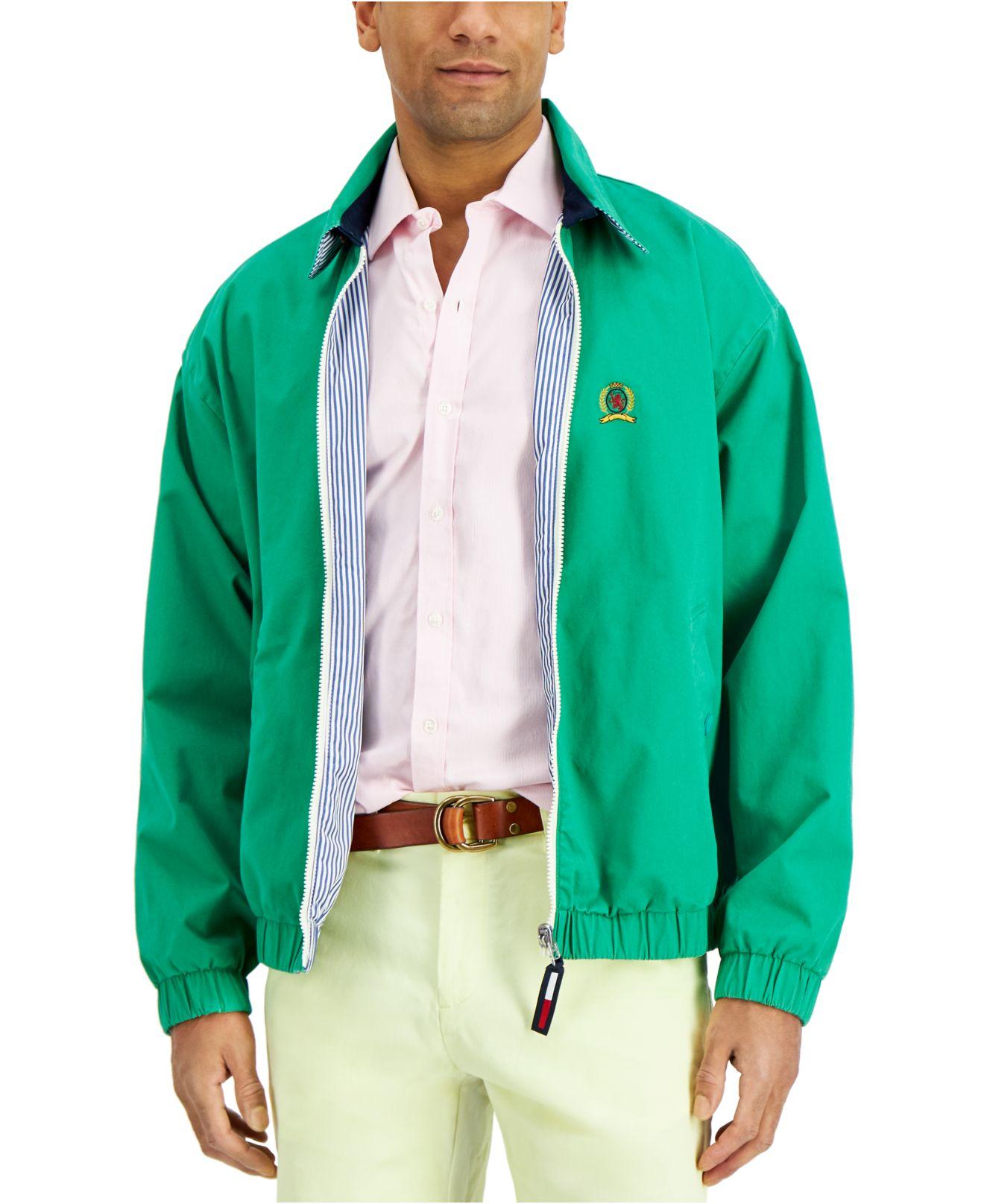 Tommy Hilfiger Cotton Washed Reversible Ivy Jacket in Green for Men - Lyst