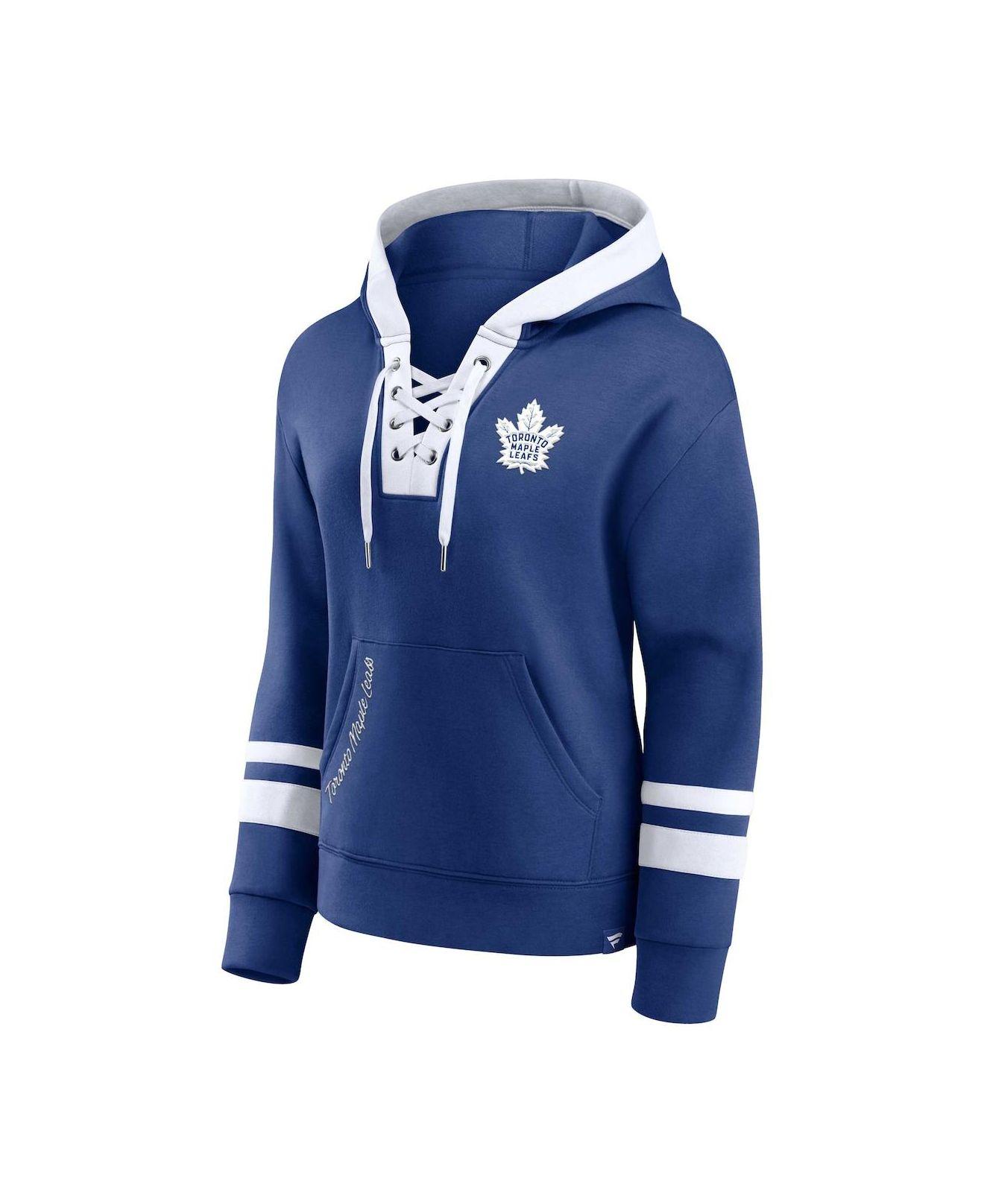 Women's Royal Toronto Maple Leafs Plus Size Lace-Up Pullover Hoodie