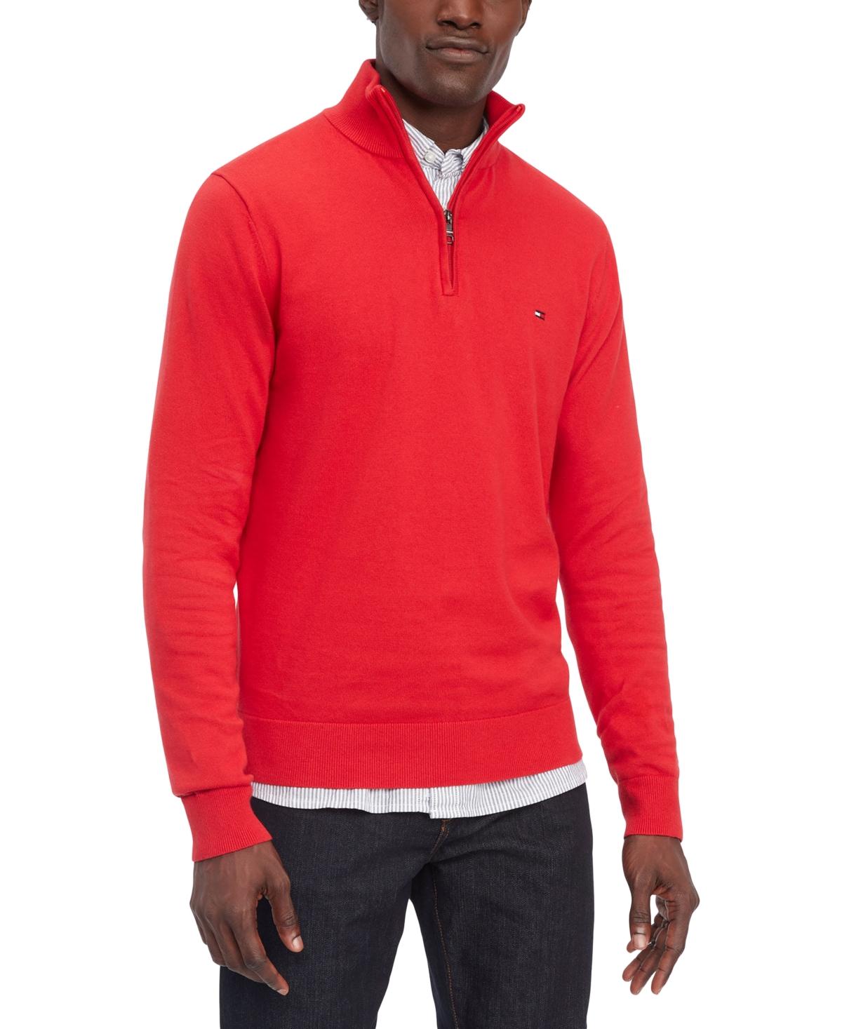 Tommy Hilfiger Essential Embroidered Logo 1/4-zip Mock Neck Sweater for Men  | Lyst