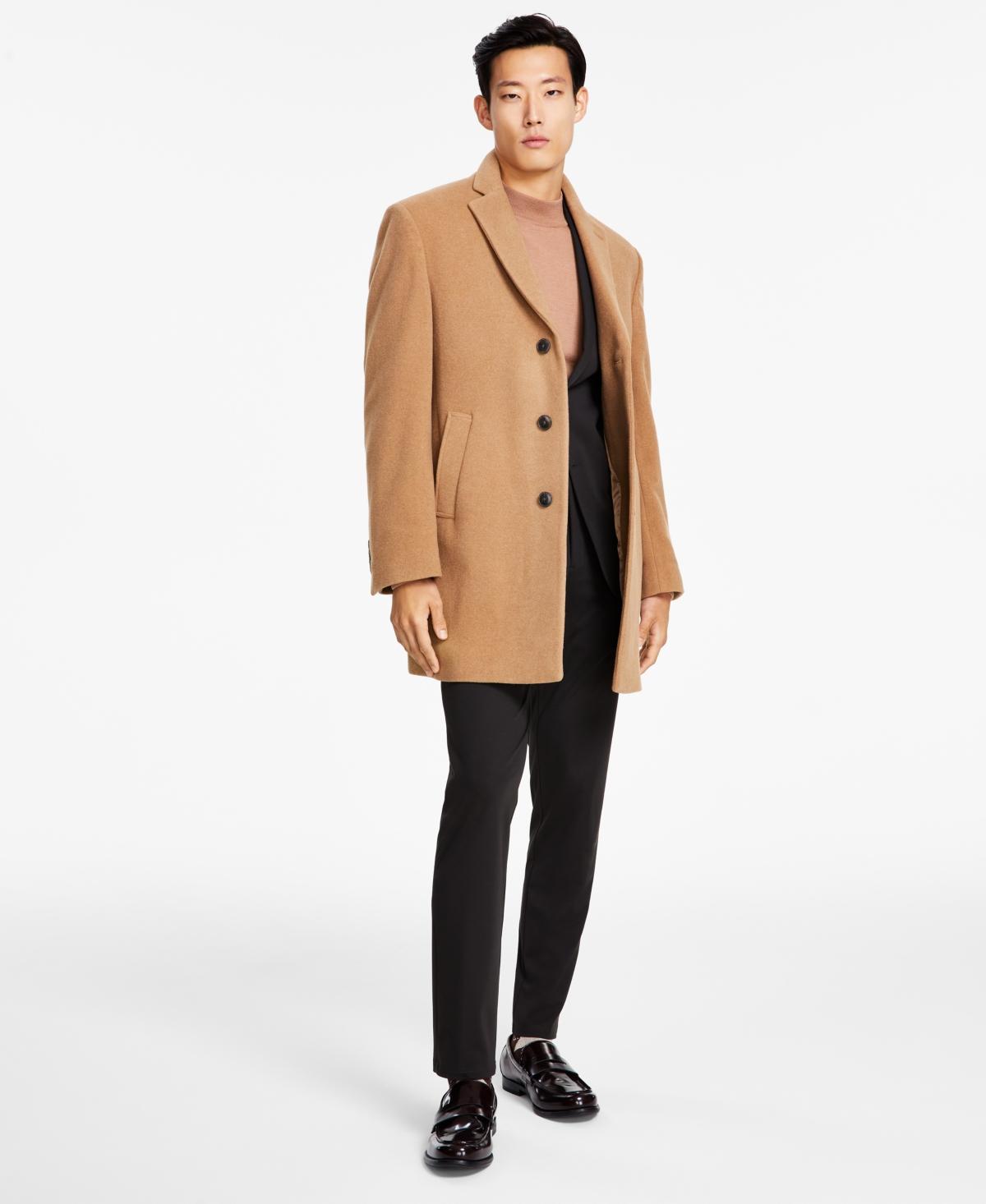 Calvin klein men's slim fit wool blend overcoat jacket discount