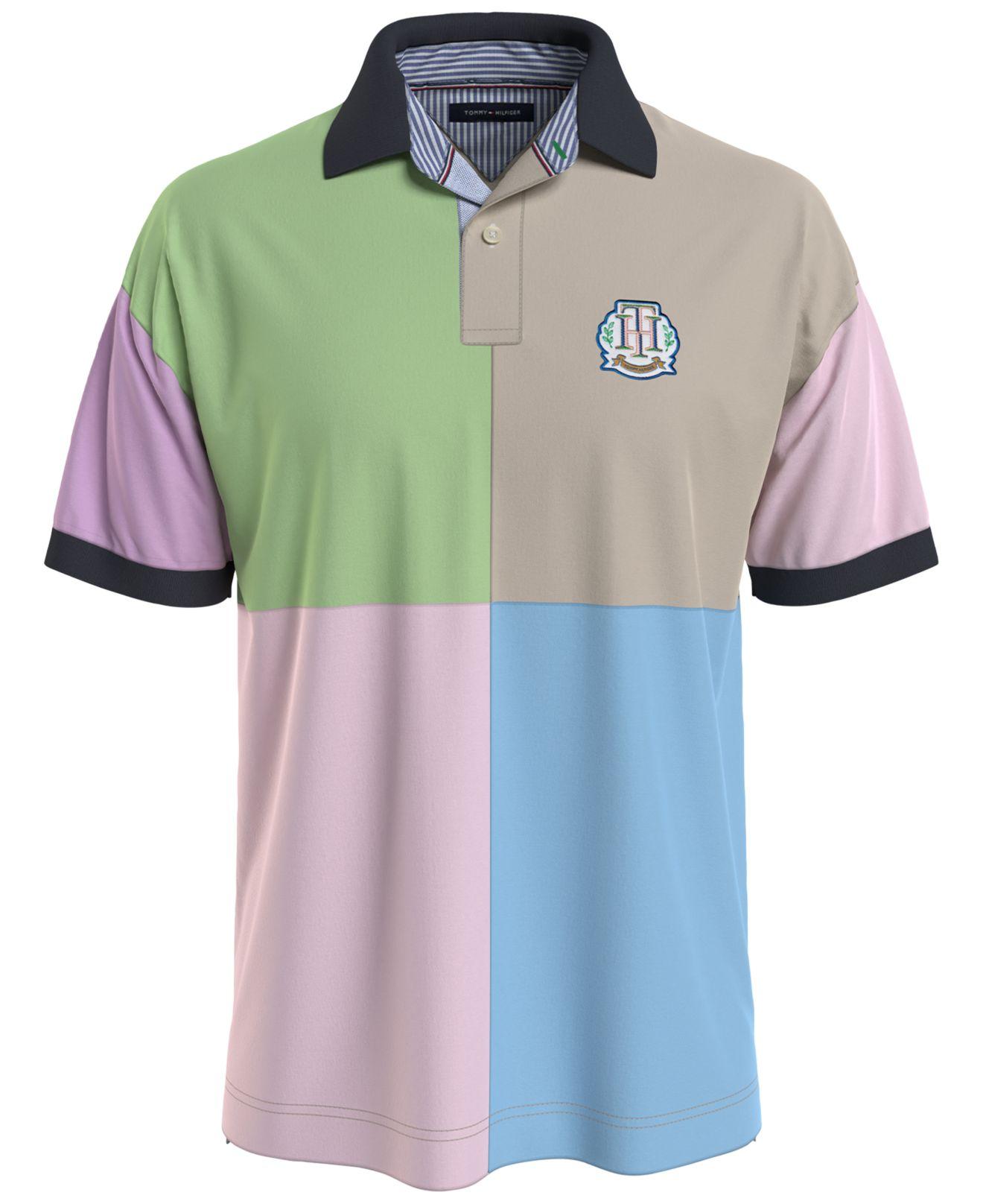 Tommy Hilfiger Heritage Color-blocked Relaxed Fit Polo Shirt in Pink for  Men | Lyst