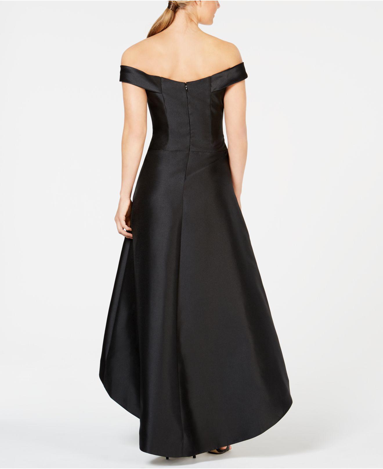 calvin klein off the shoulder high low dress