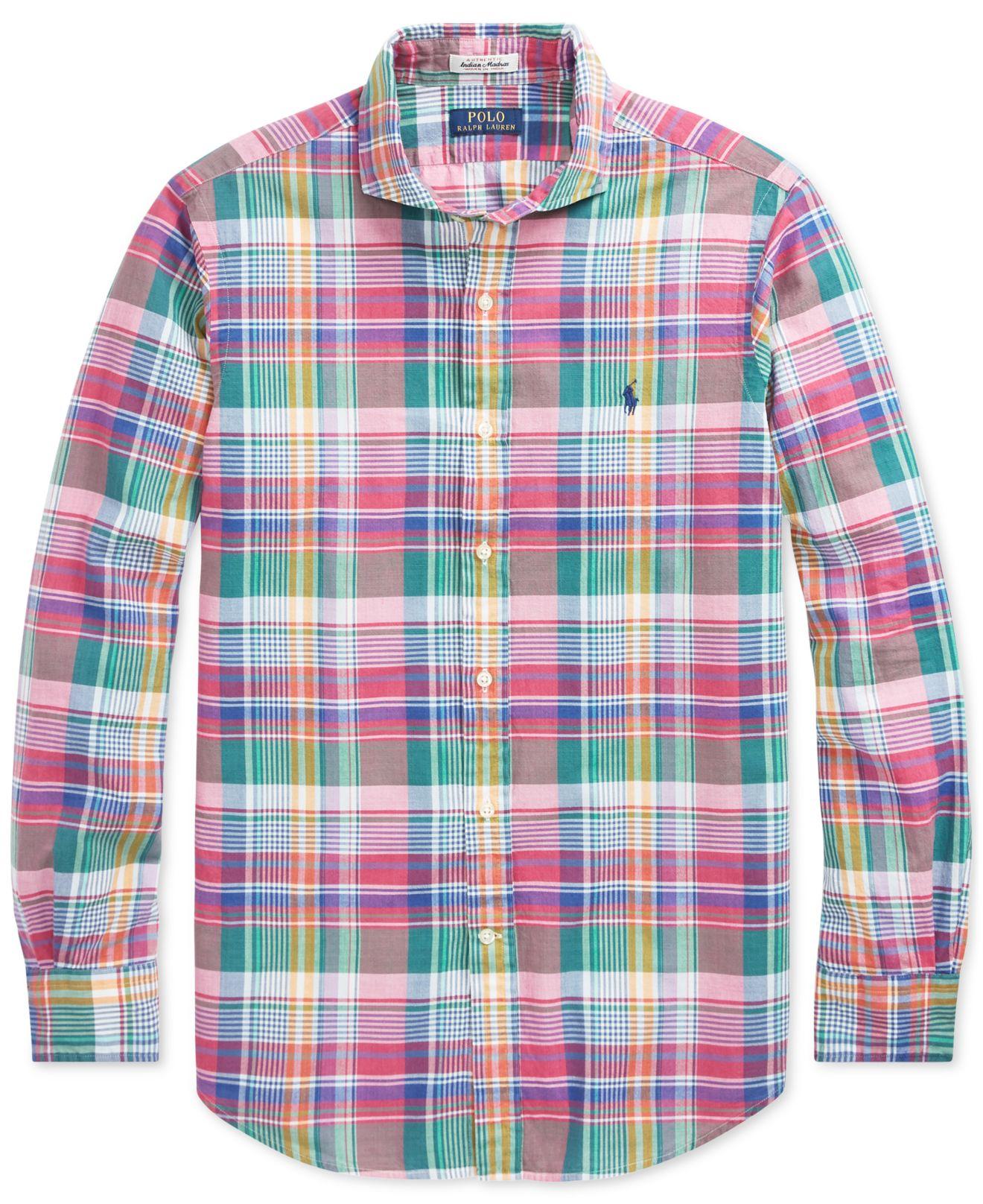 polo ralph lauren classic fit madras shirt