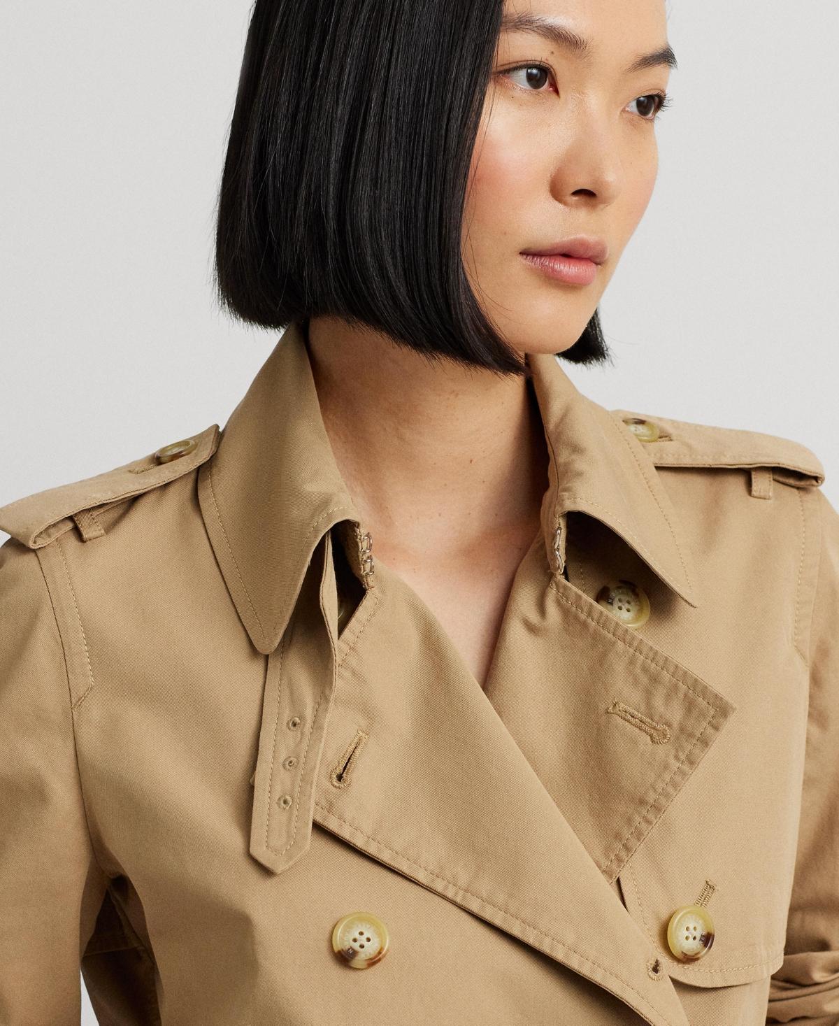 Lauren by Ralph Lauren Short Double breasted Trench Coat in