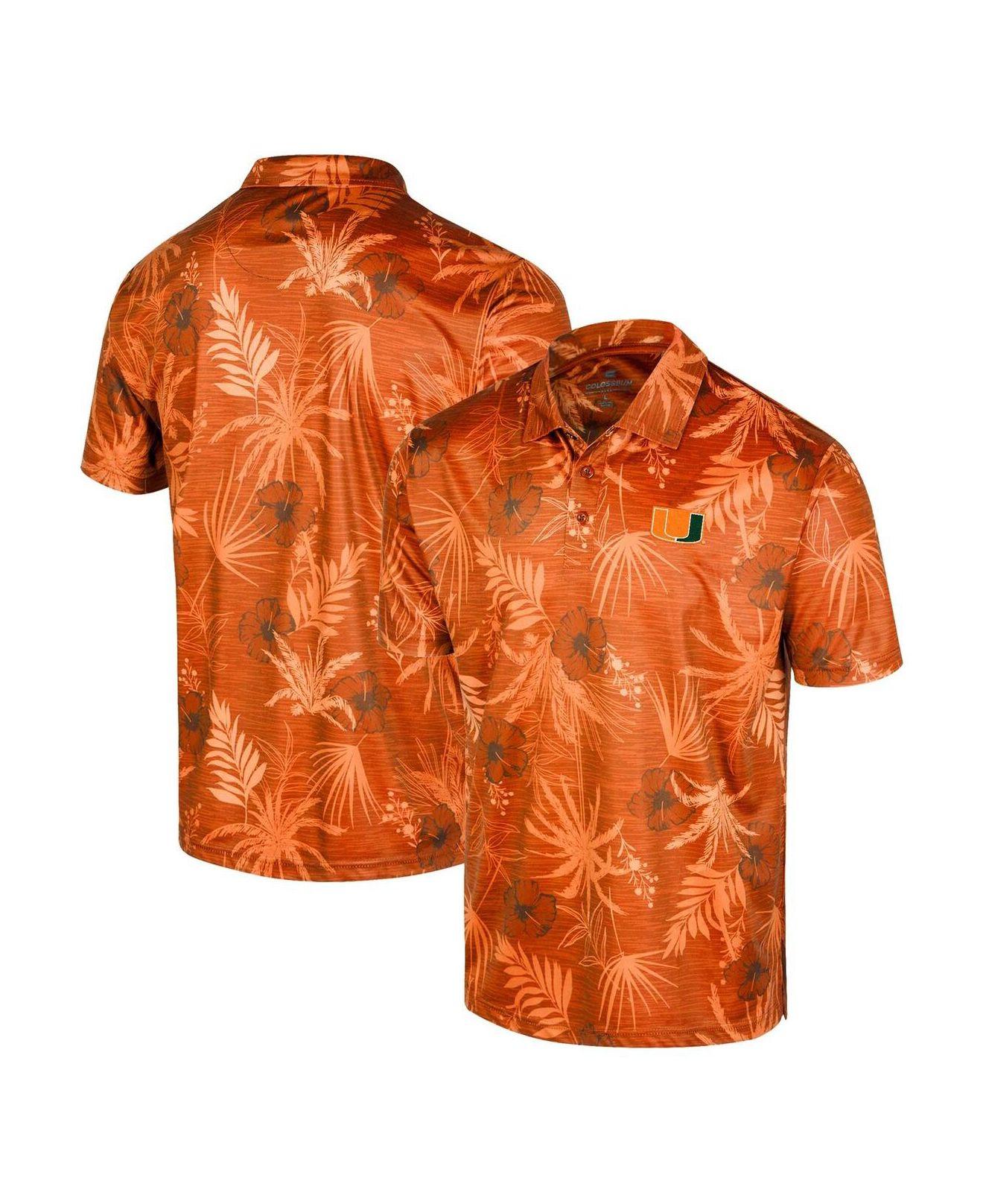 Colosseum Athletics Orange Miami Hurricanes Palms Team Polo Shirt for ...
