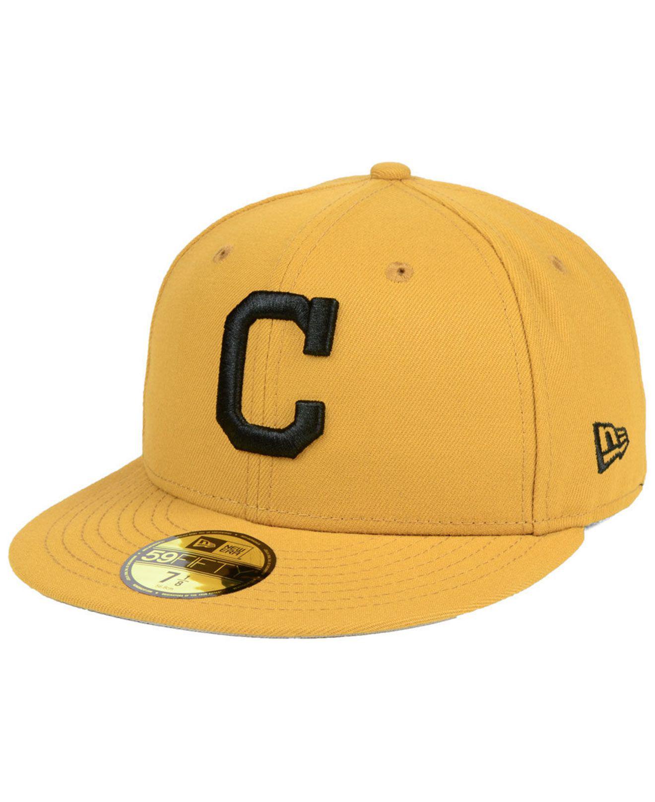 KTZ Cleveland Indians Reverse C-dub 59fifty Fitted Cap in Yellow for Men |  Lyst