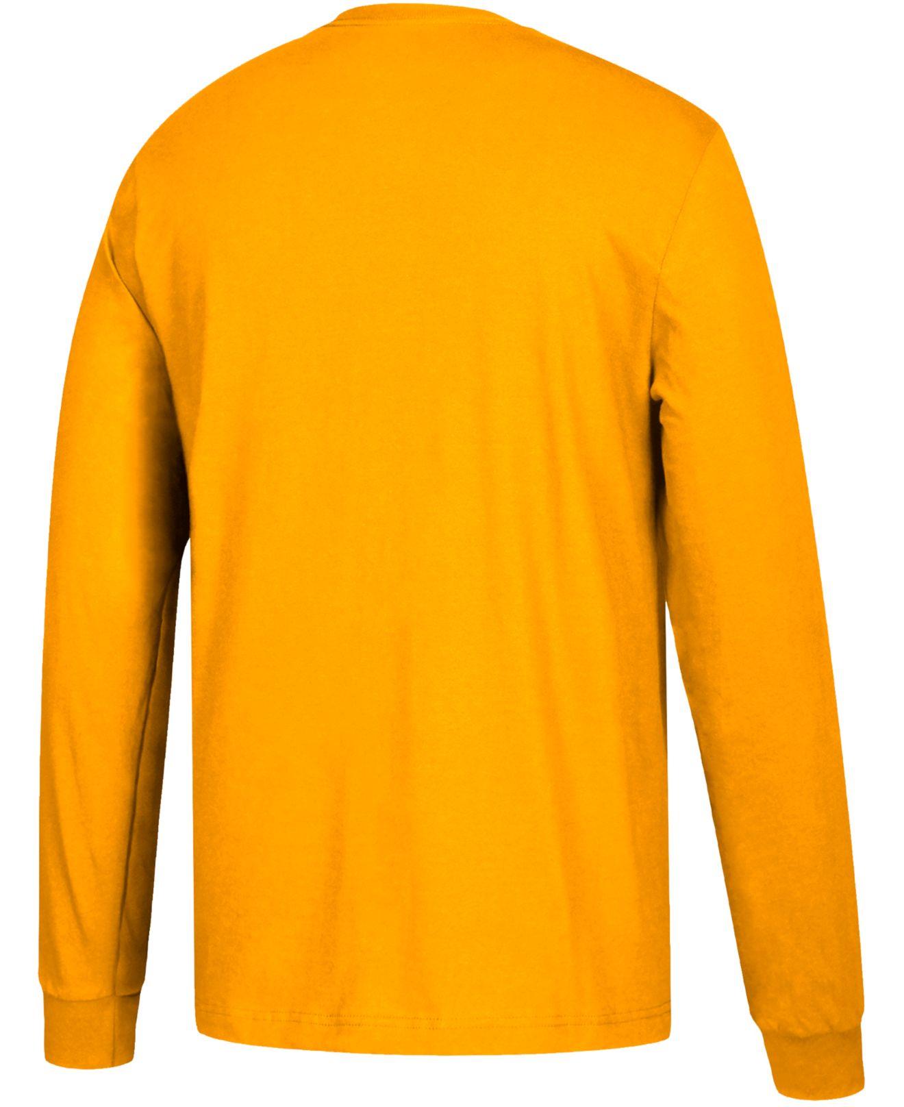 adidas Cotton Logo Long-sleeve T-shirt in Orange for Men - Lyst