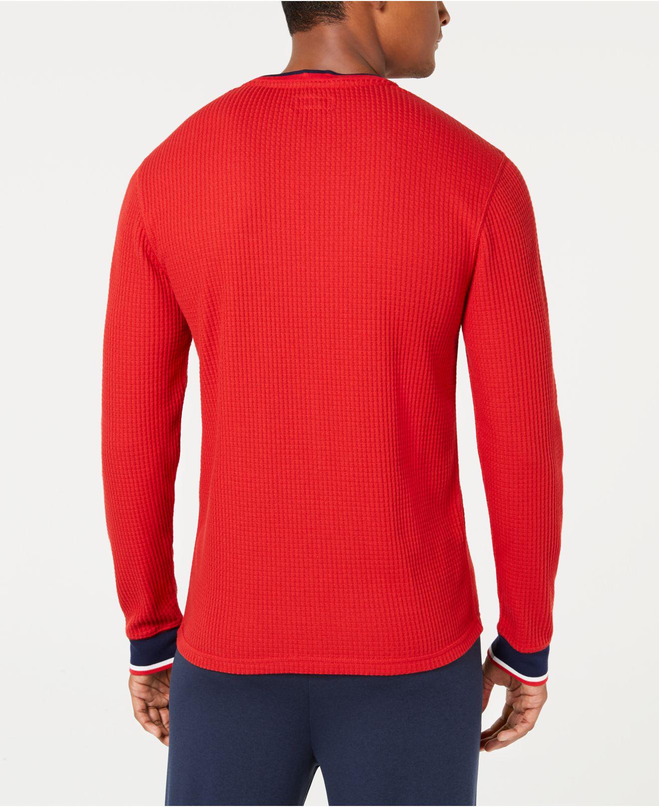 Polo Ralph Lauren Open Weave Waffle-knit Thermal in Red for Men - Lyst