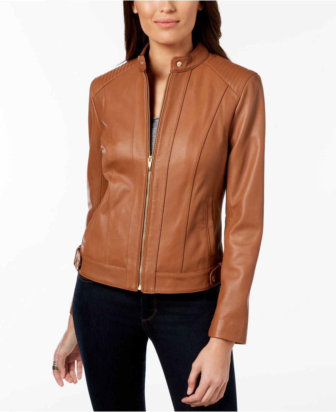 Cole haan seamed leather jacket Clearance