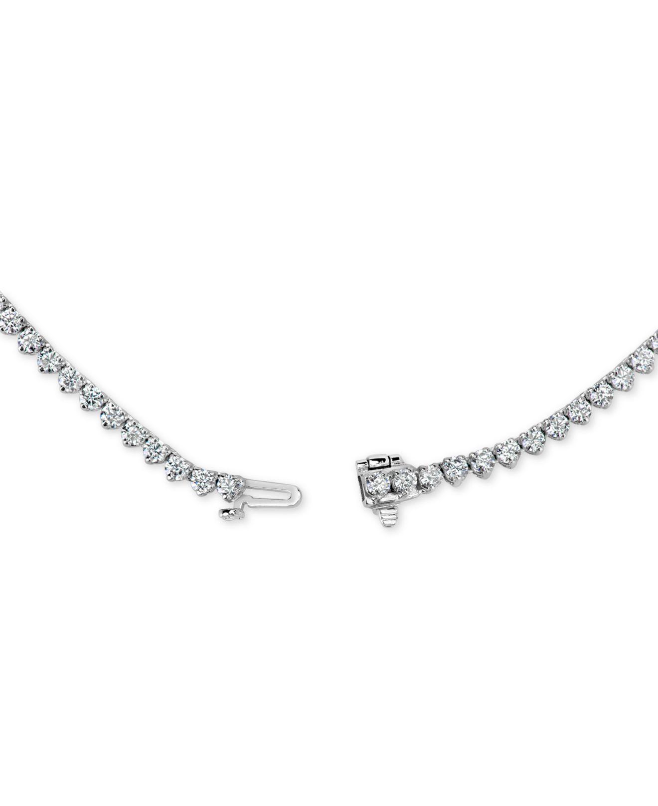 Macy's Certified Diamond Allaround 17" Tennis Necklace (6 Ct. T.w.) In 14k White Gold in