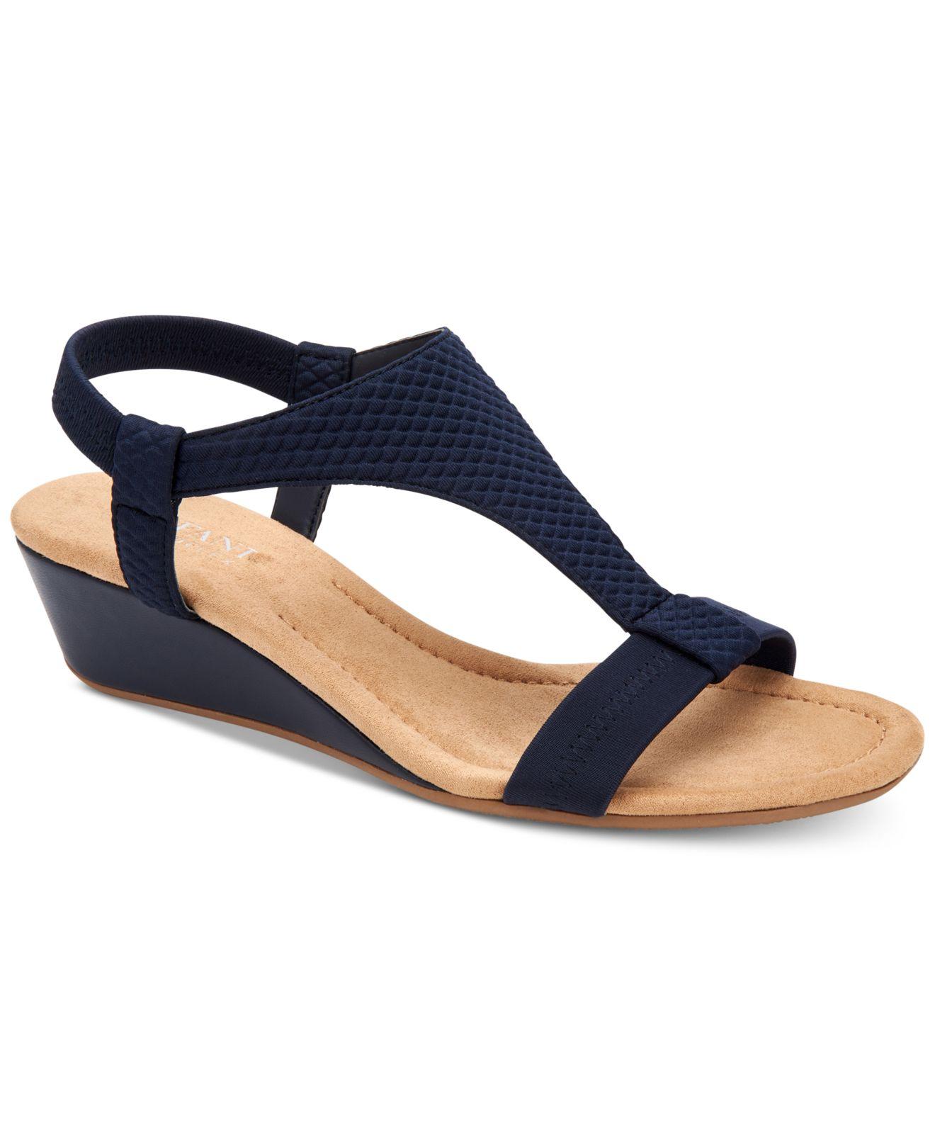 Alfani Step 'n Flex Vacanzaa Wedge Sandals, Created For Macy's in Navy