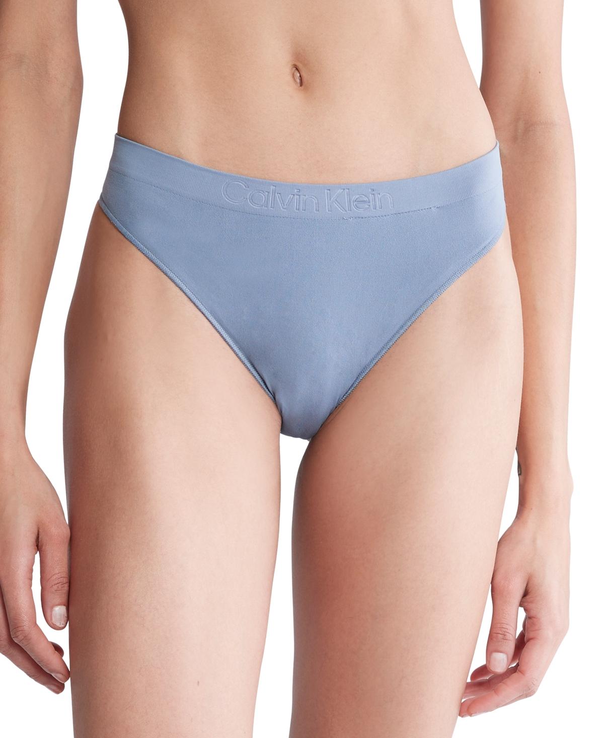 Calvin Klein Bonded Flex Mid-rise Thong Underwear Qd3958 in Blue