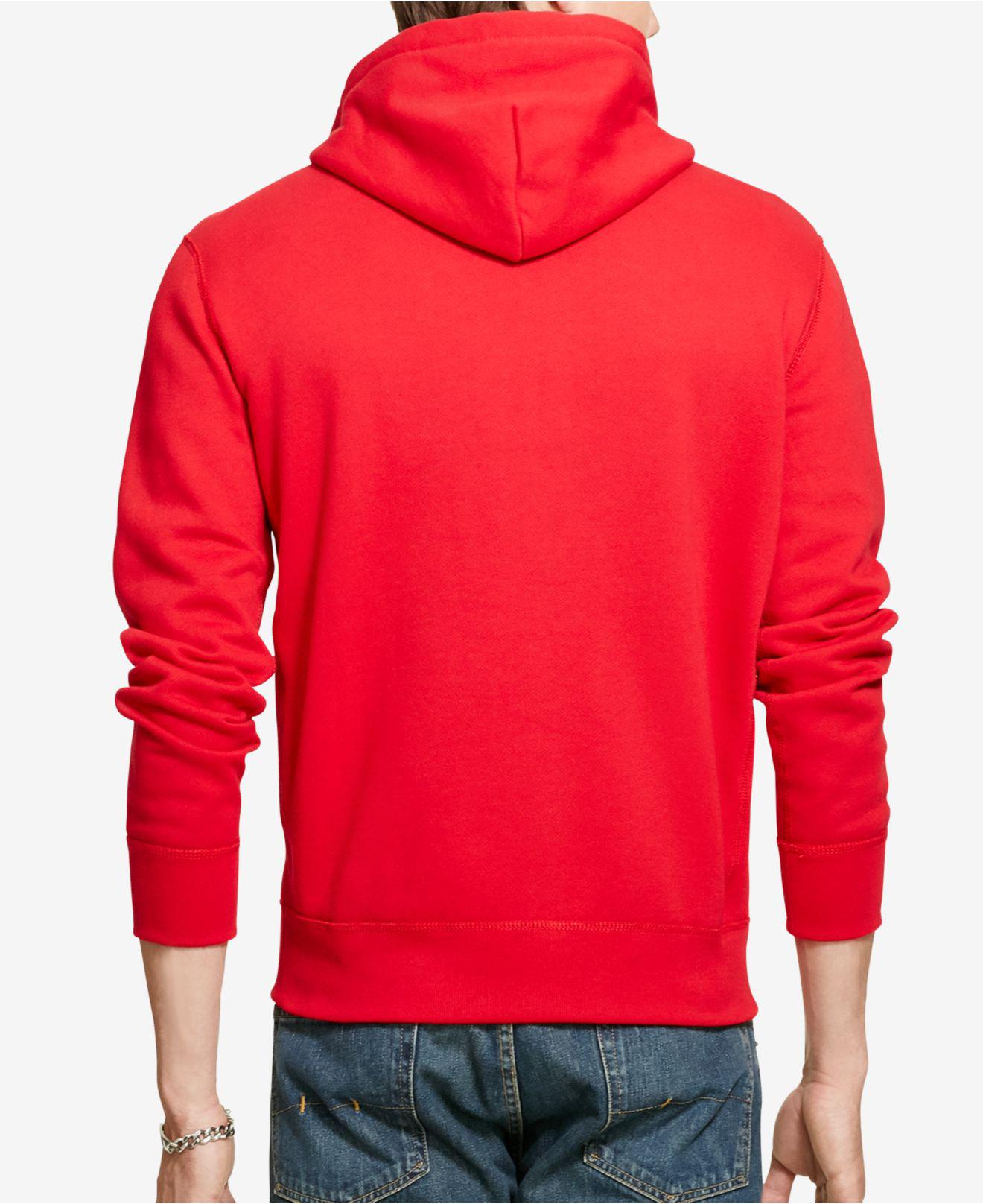 Lyst - Polo Ralph Lauren Hoodie, Full Zip Hooded Fleece in Red for Men
