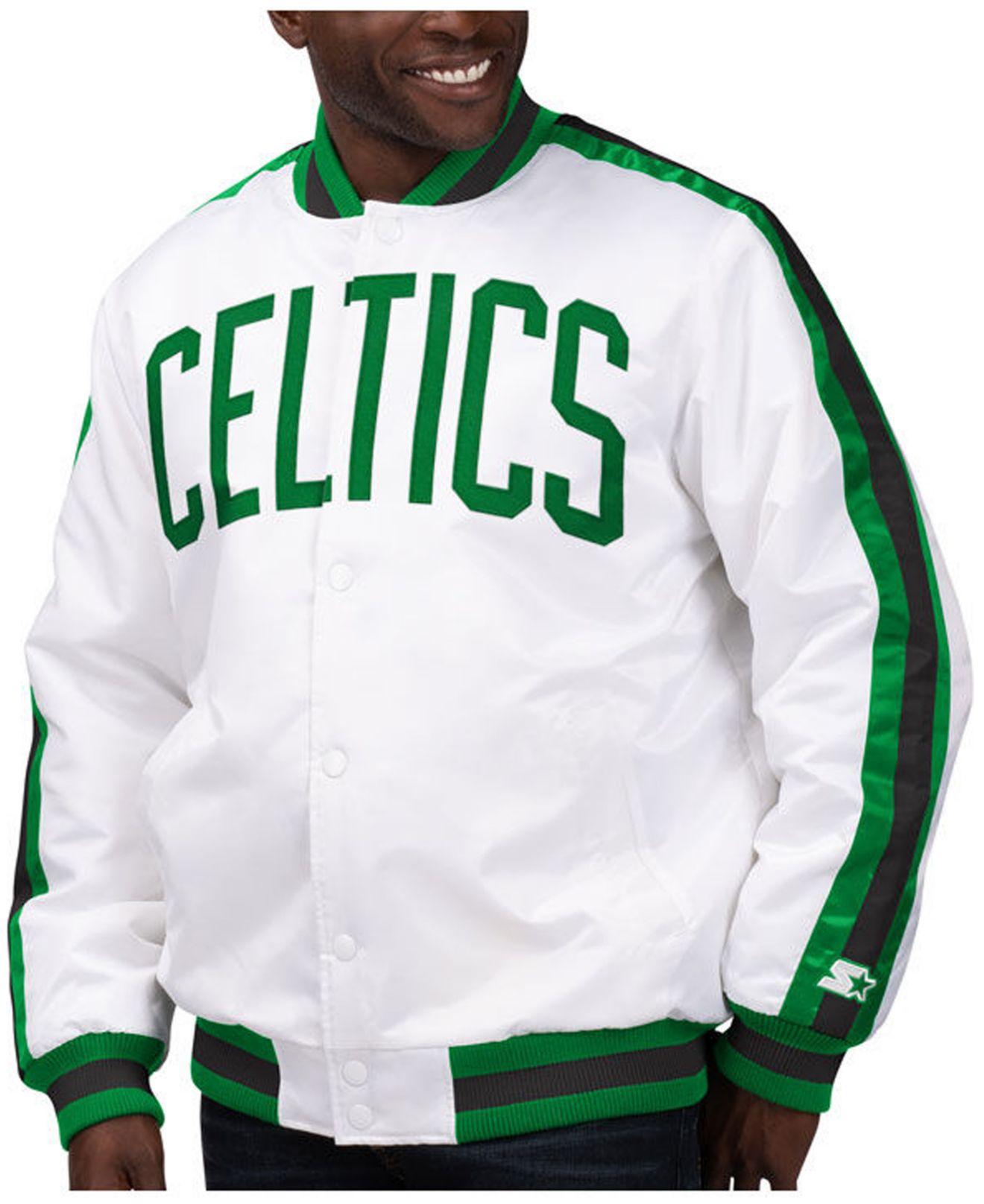 NBA Boston Celtics Starter Black Label GIII Satin Full Snap Jacket