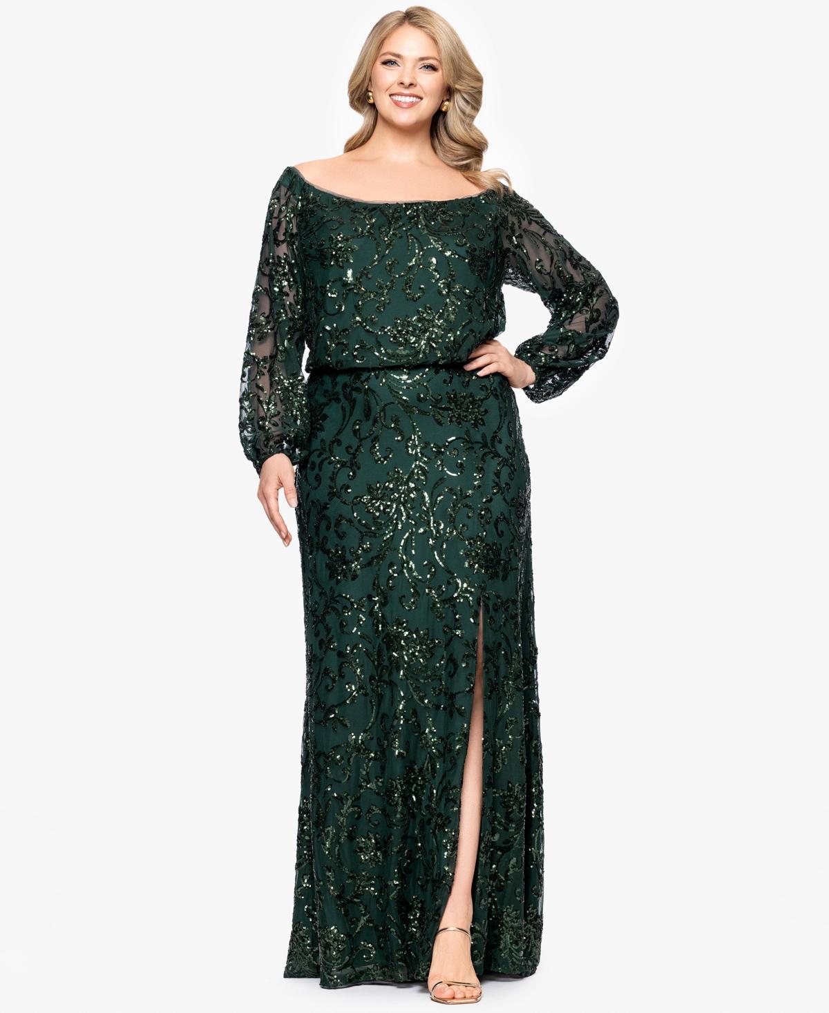 Sequin Bloomingdales Evening Dresses Plus Size Xscape Formal