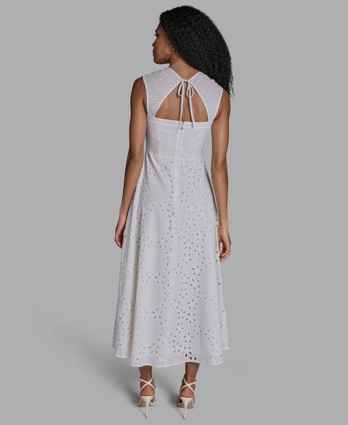 knee length dresses for ladies BCBGMAXAZRIA Black Lace-Trim Midi Dress – Runway Catalog main image 1