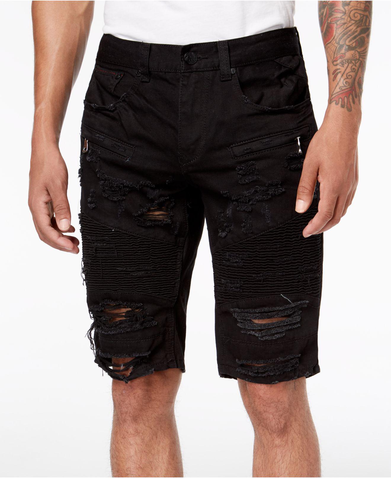 Black Denim Shorts Men | escapeauthority.com