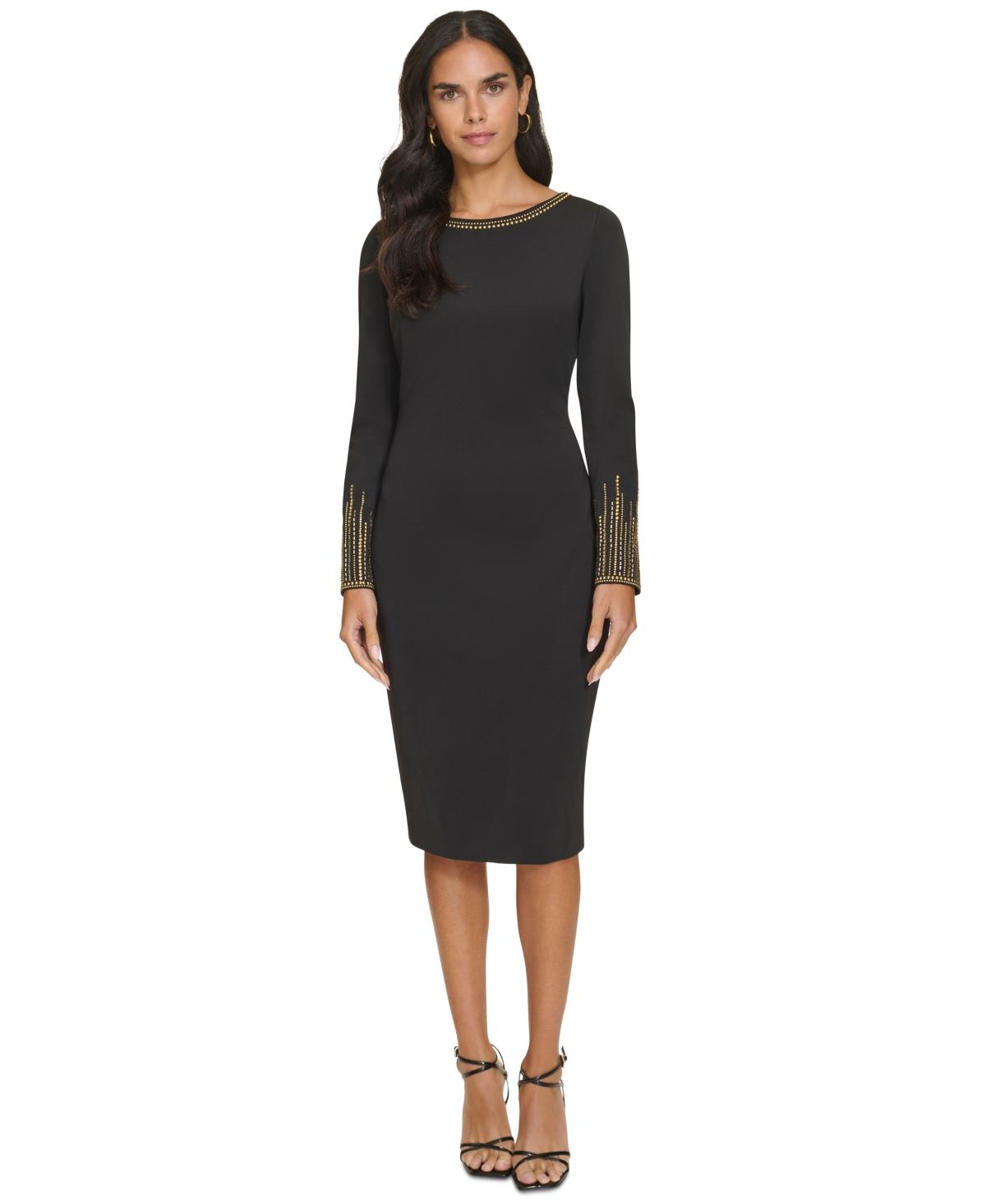Black Dress Macy's Calvin Klein Bell Sleeve Dress Calvin