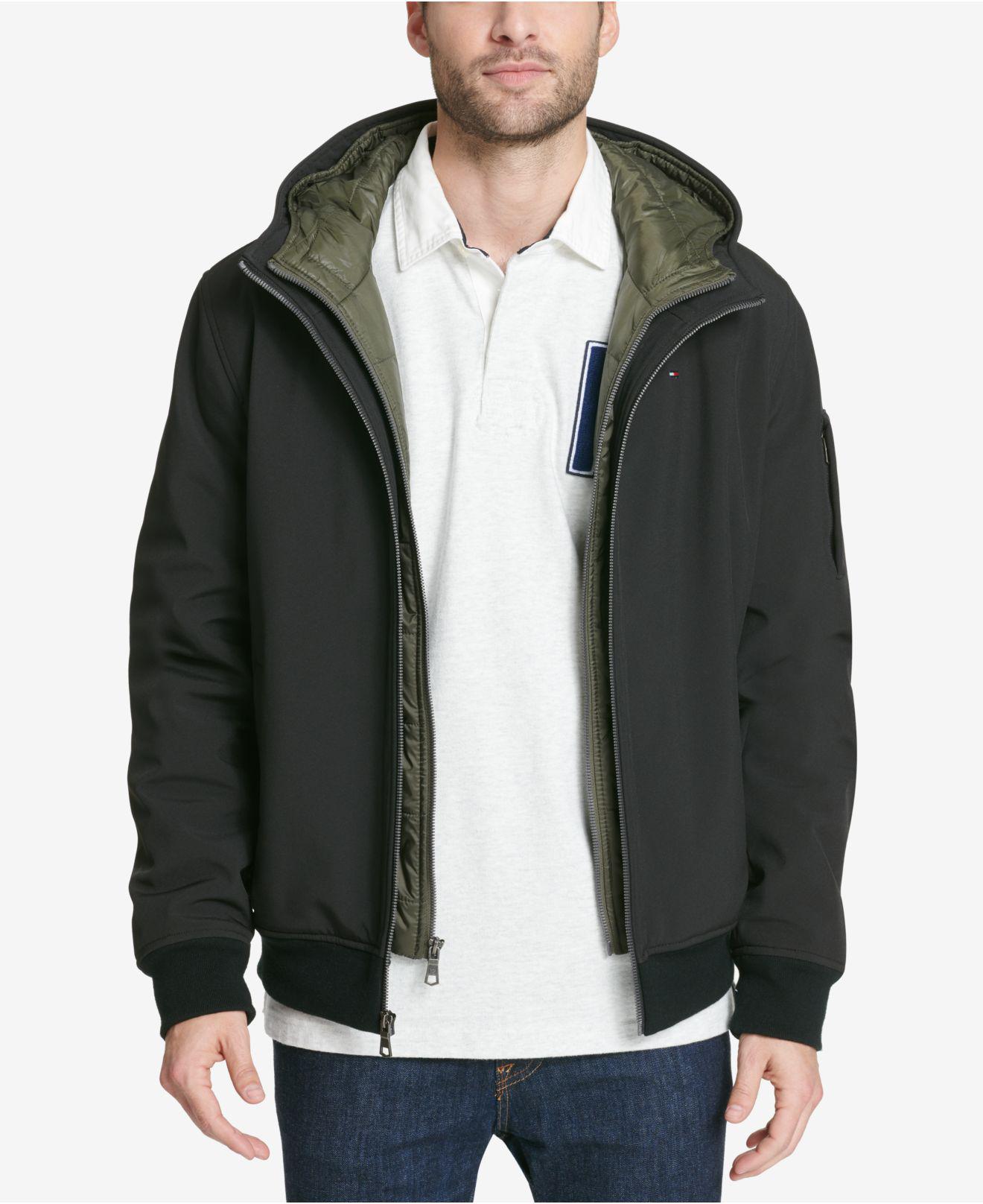 Tommy Hilfiger Synthetic Big & Tall Hooded Soft-shell Jacket With Inset ...