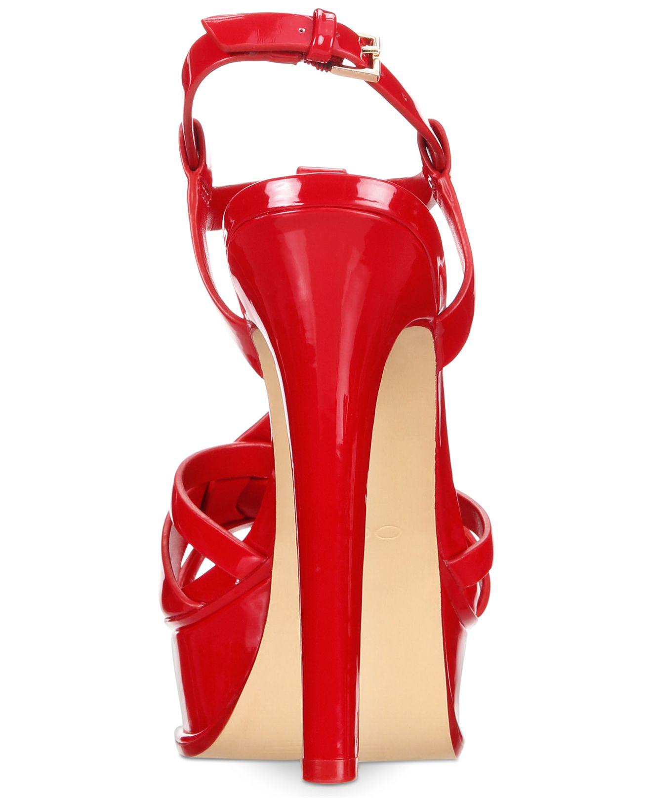 ALDO Chelly Platform Dress Sandals in Red Patent (Red) - Lyst
