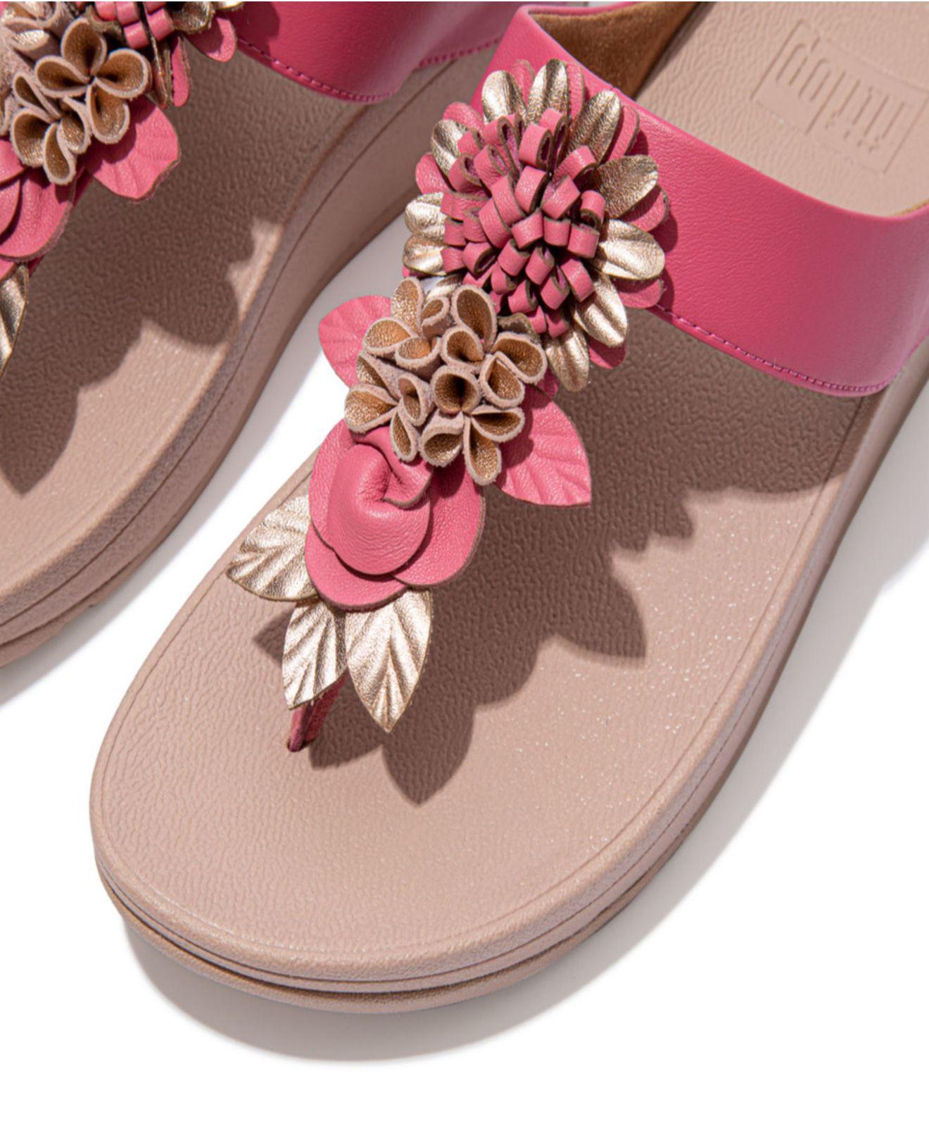 Fitflop Fino Floral Cluster Toe-post Sandals in Pink | Lyst