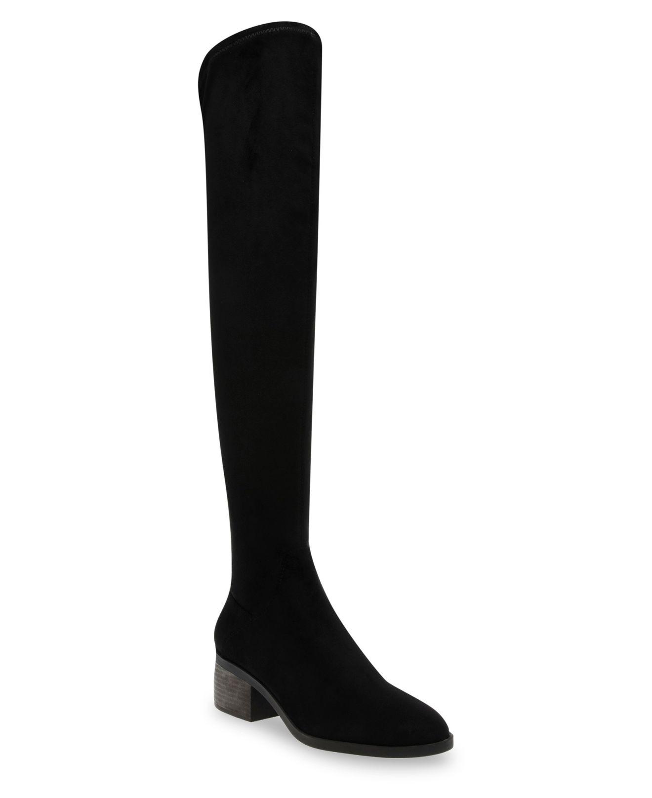 Anne Klein Ainsley Over The Knee Narrow Shaft Boots in Black | Lyst