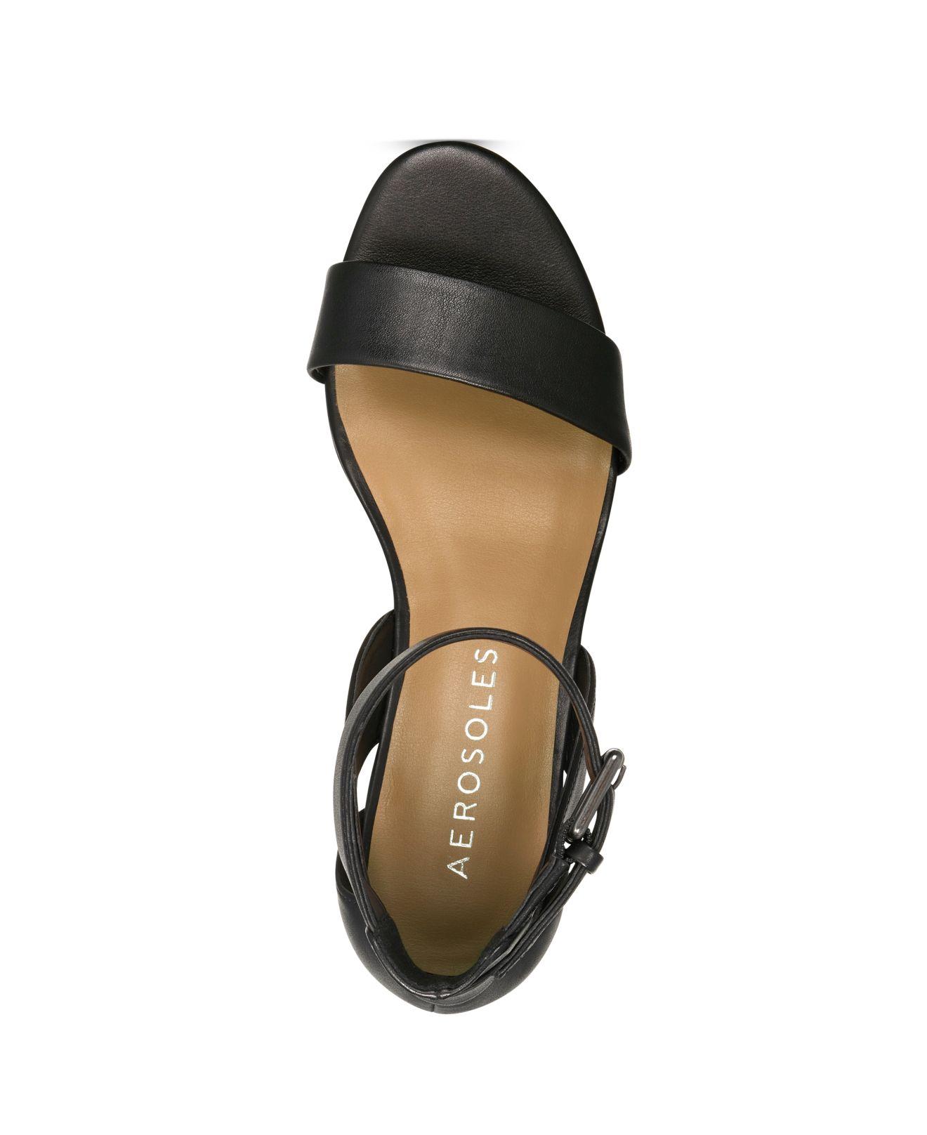 aerosoles black flat sandals