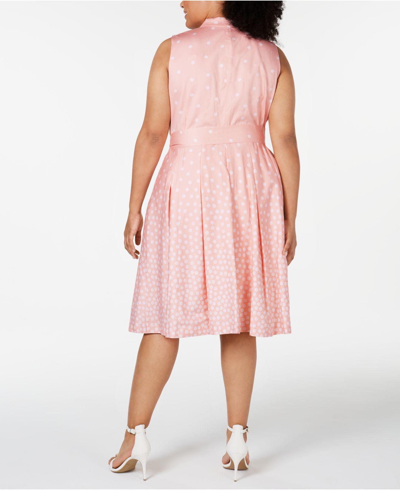 anne klein dot print midi dress