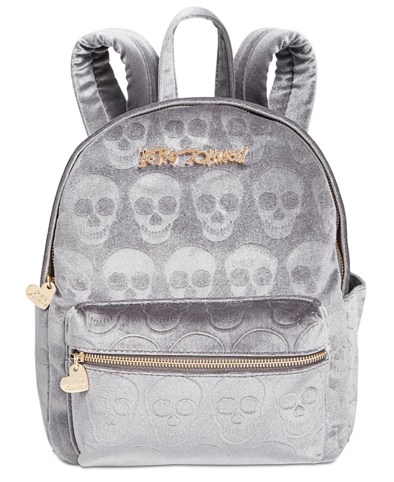 Betsey Johnson Small Skull Backpack in Gray Lyst